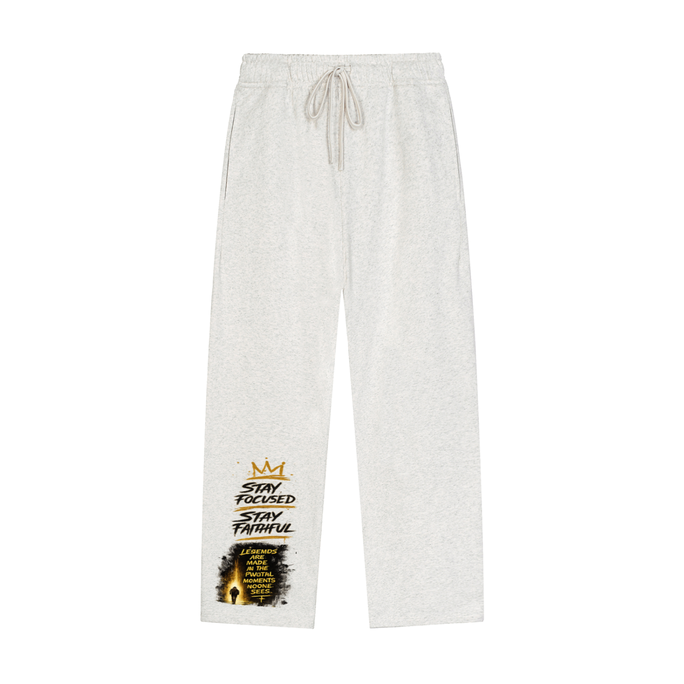Solid Color Straight-Leg Sweatpants