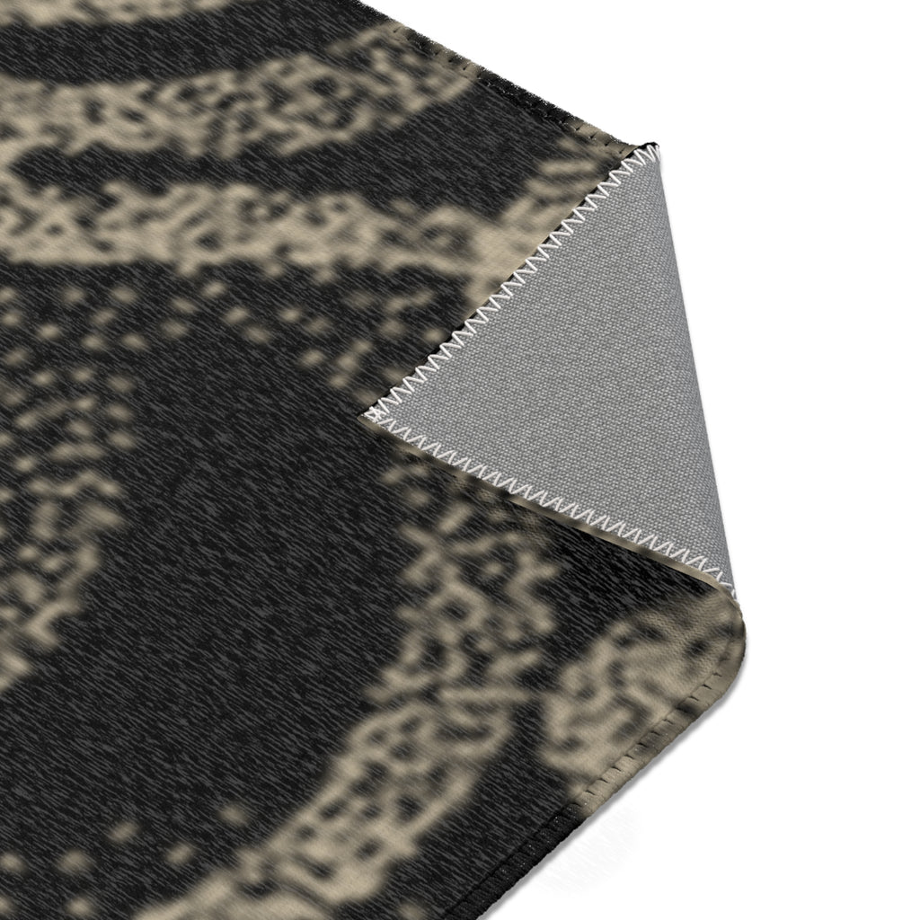 Chenille Neutral Black & Taupe Modern Accent Rug