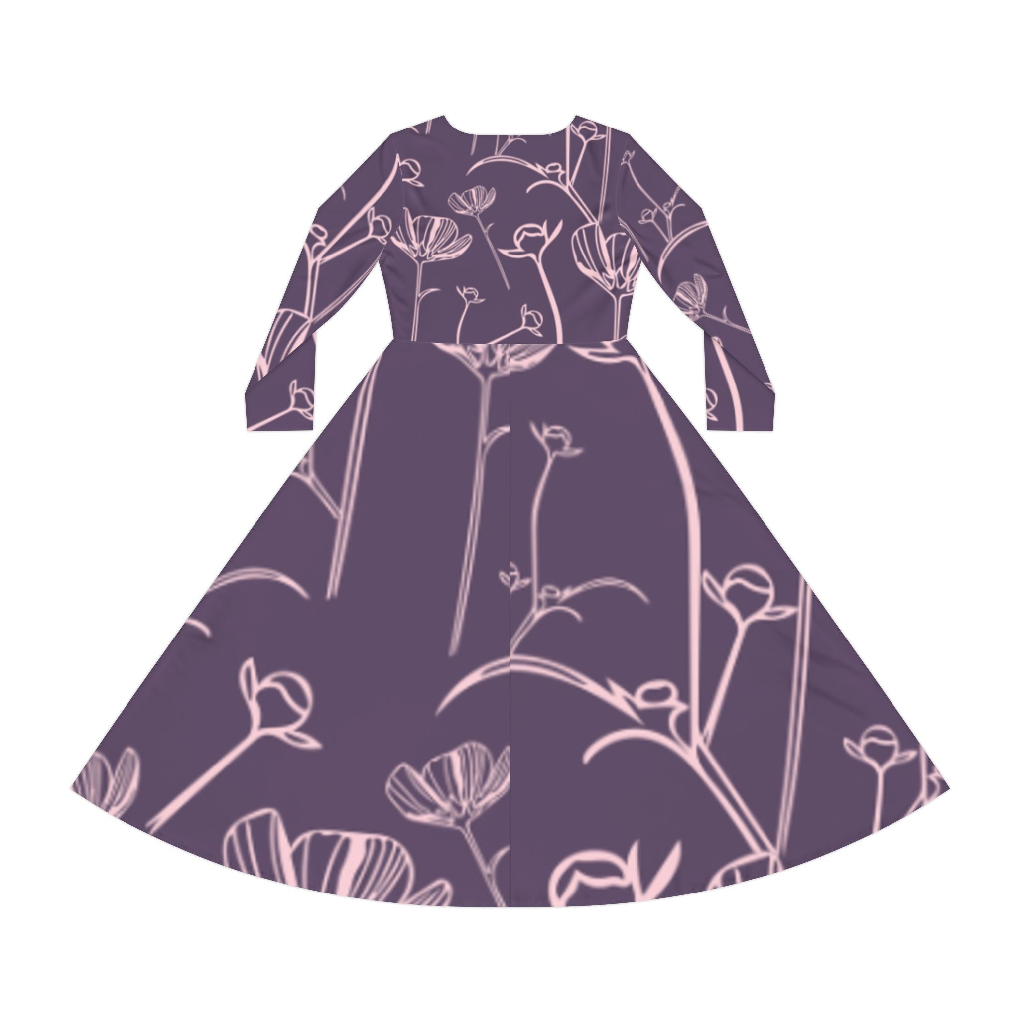 Floral Long-Sleeve Dance Dress
