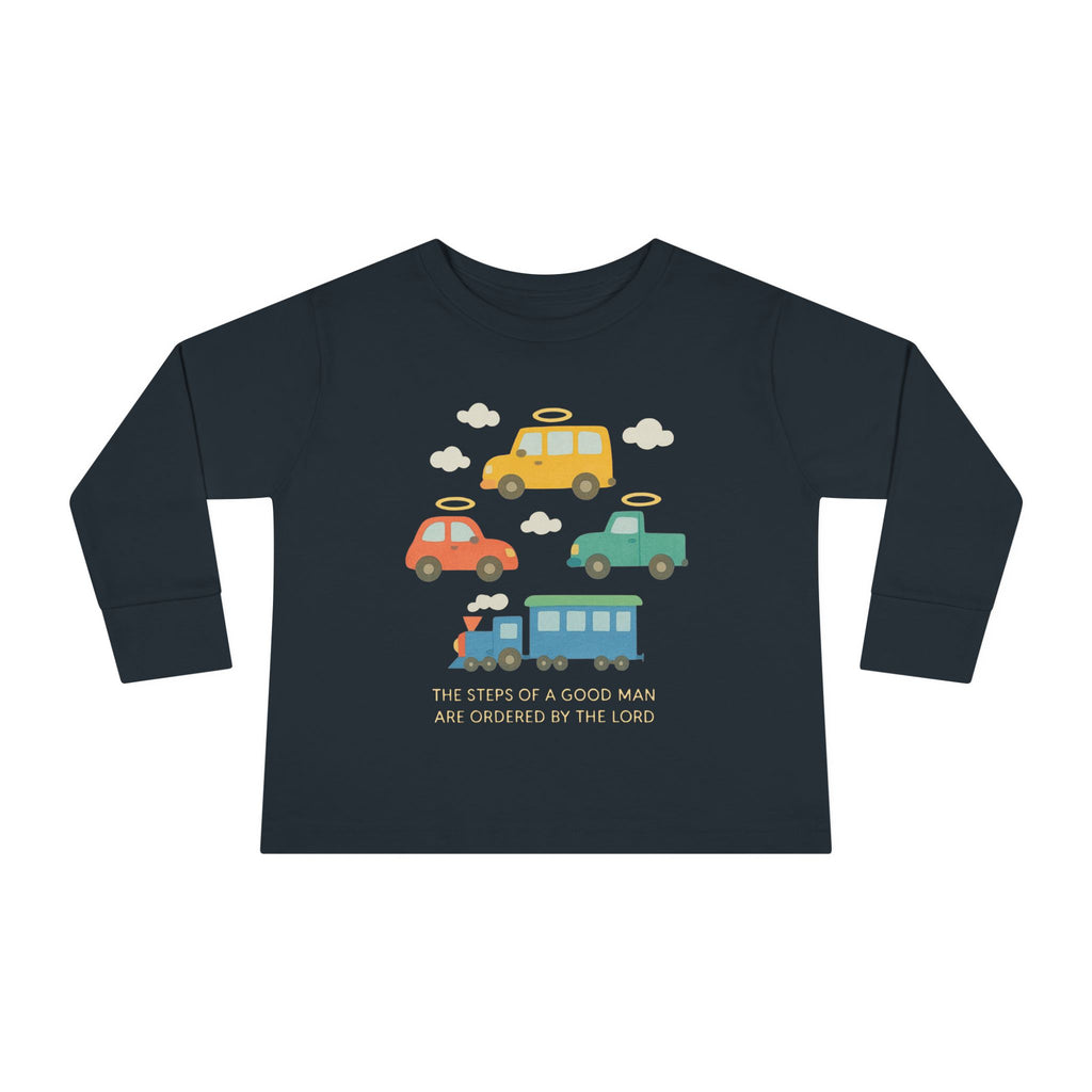 Cute Cartoon Vehicles Train & Cars Toddler Long Sleeve Tee