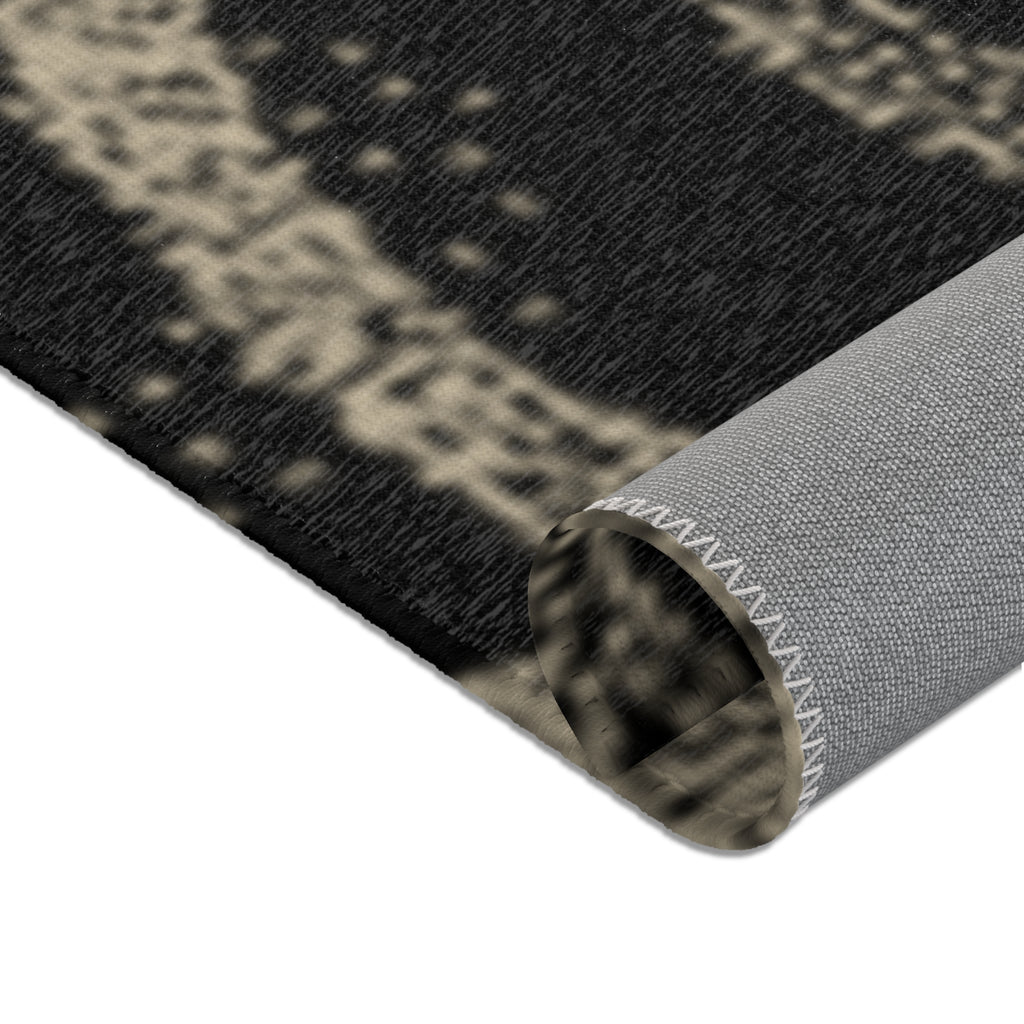 Chenille Neutral Black & Taupe Modern Accent Rug