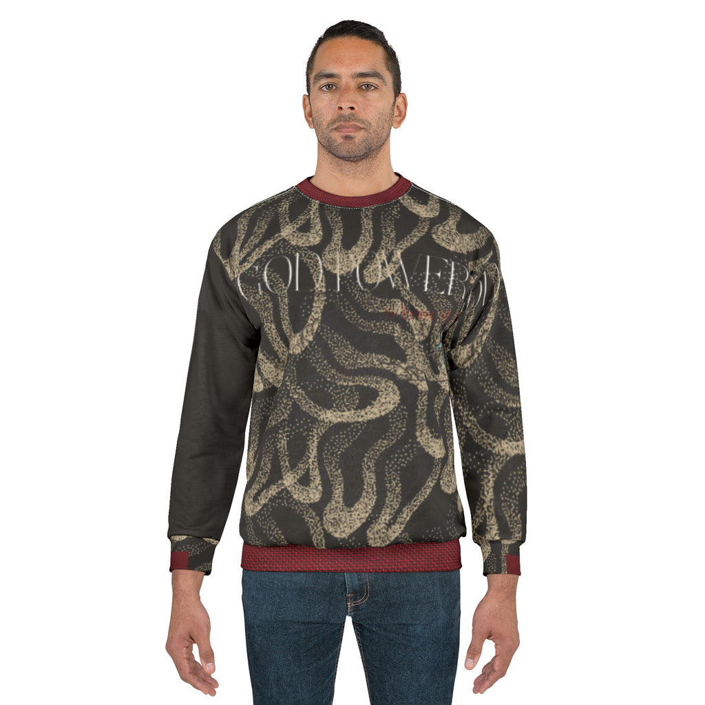 Snake Pattern Sweatshirt — Vintage Serpent All-Over Print Crewneck