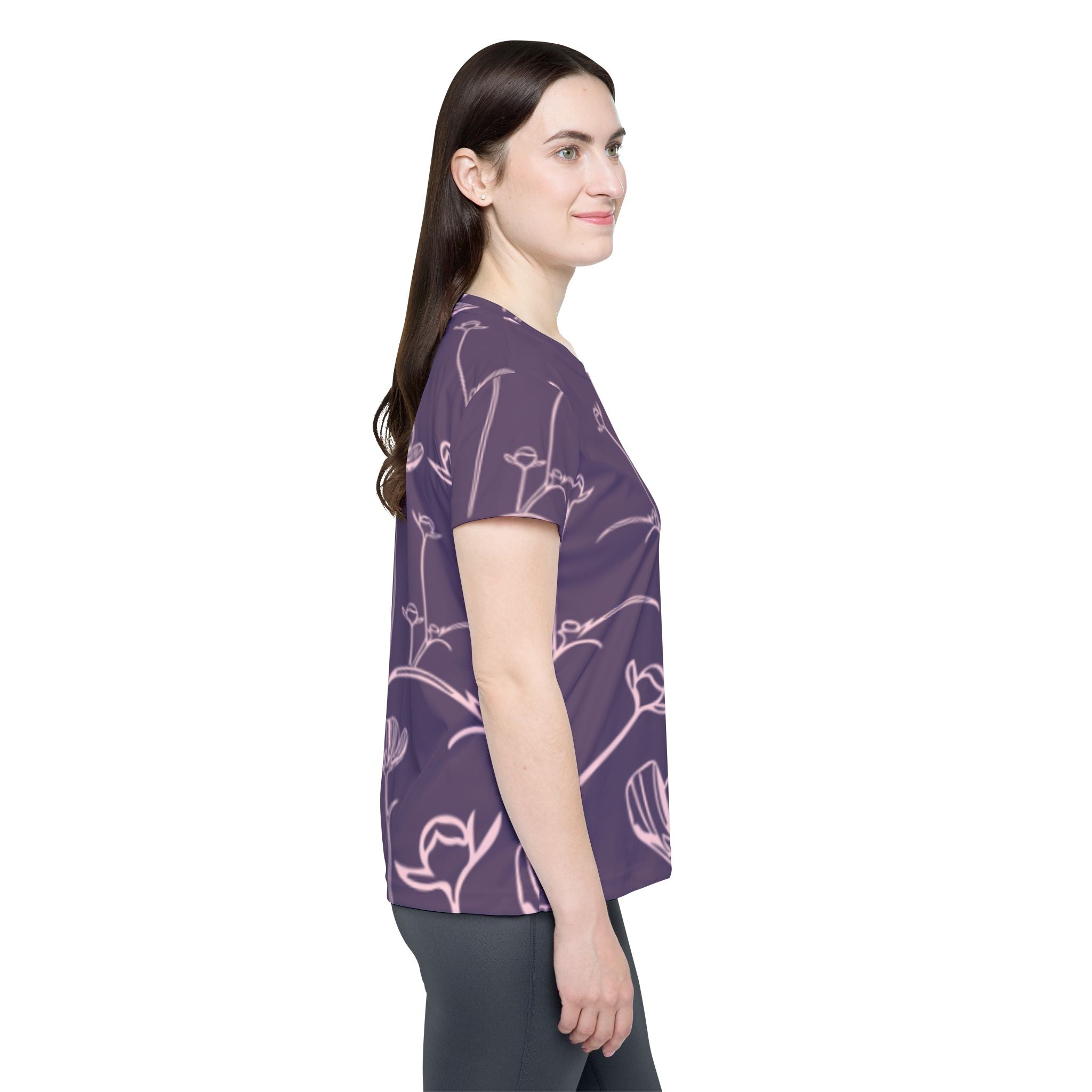 Purple Floral Women’s Sports Jersey