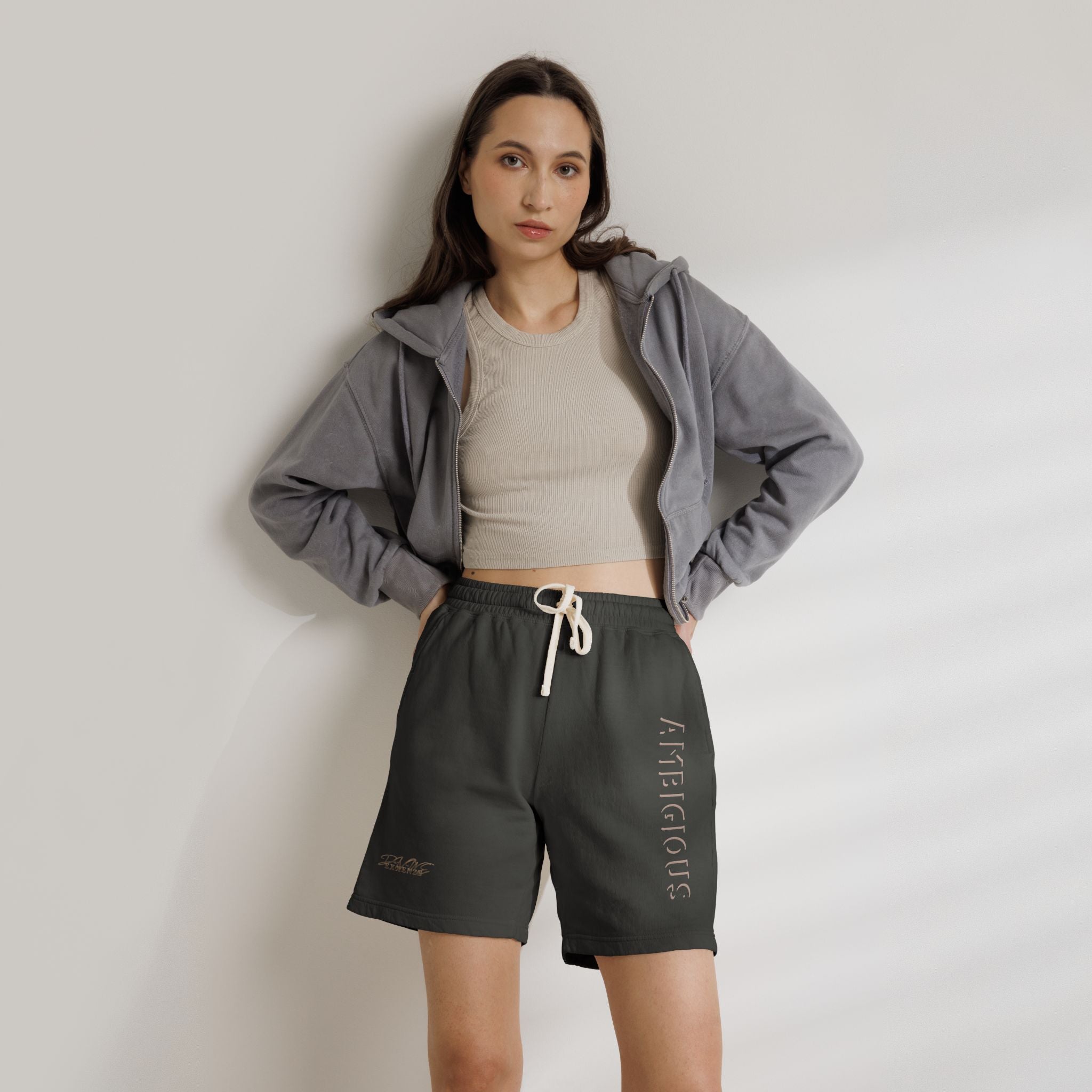 Ambiguous Vertical Script Sweat Shorts