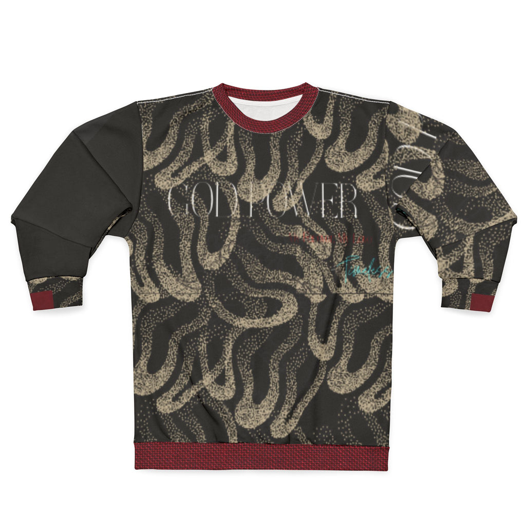 Snake Pattern Sweatshirt — Vintage Serpent All-Over Print Crewneck