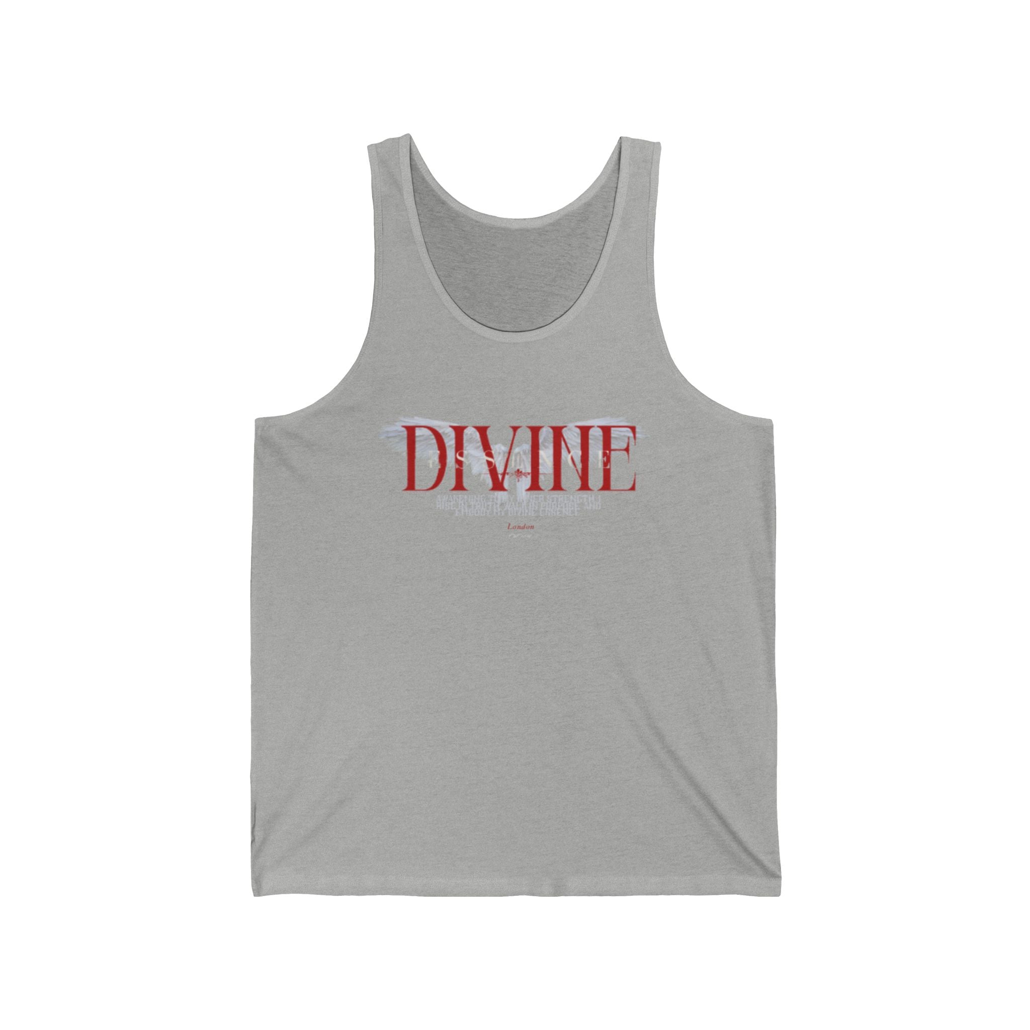 Divine Floral Tank Top — Feminine 'DIVINE' Graphic Jersey Tank