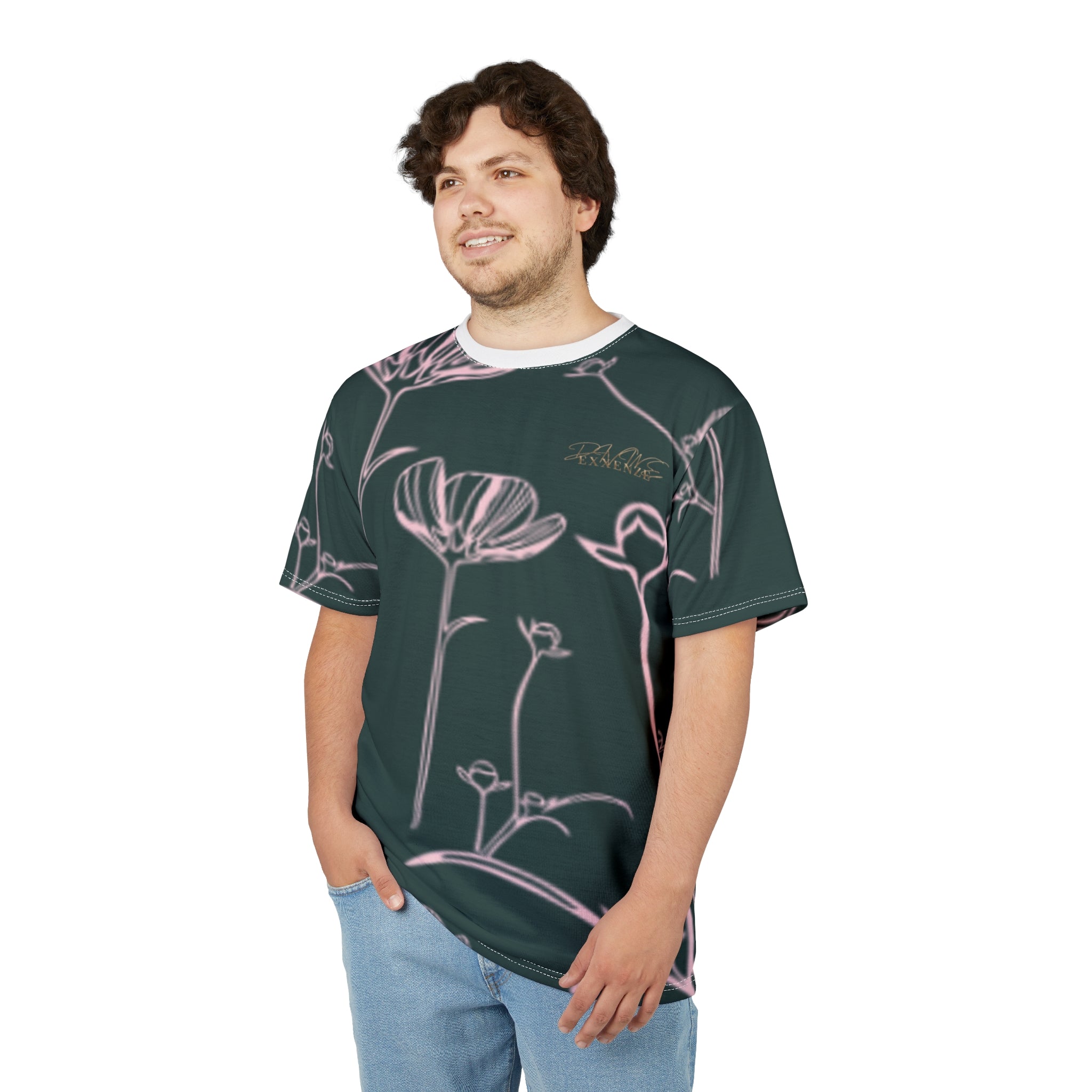 Exxenze Floral Outline All-Over Print Tee