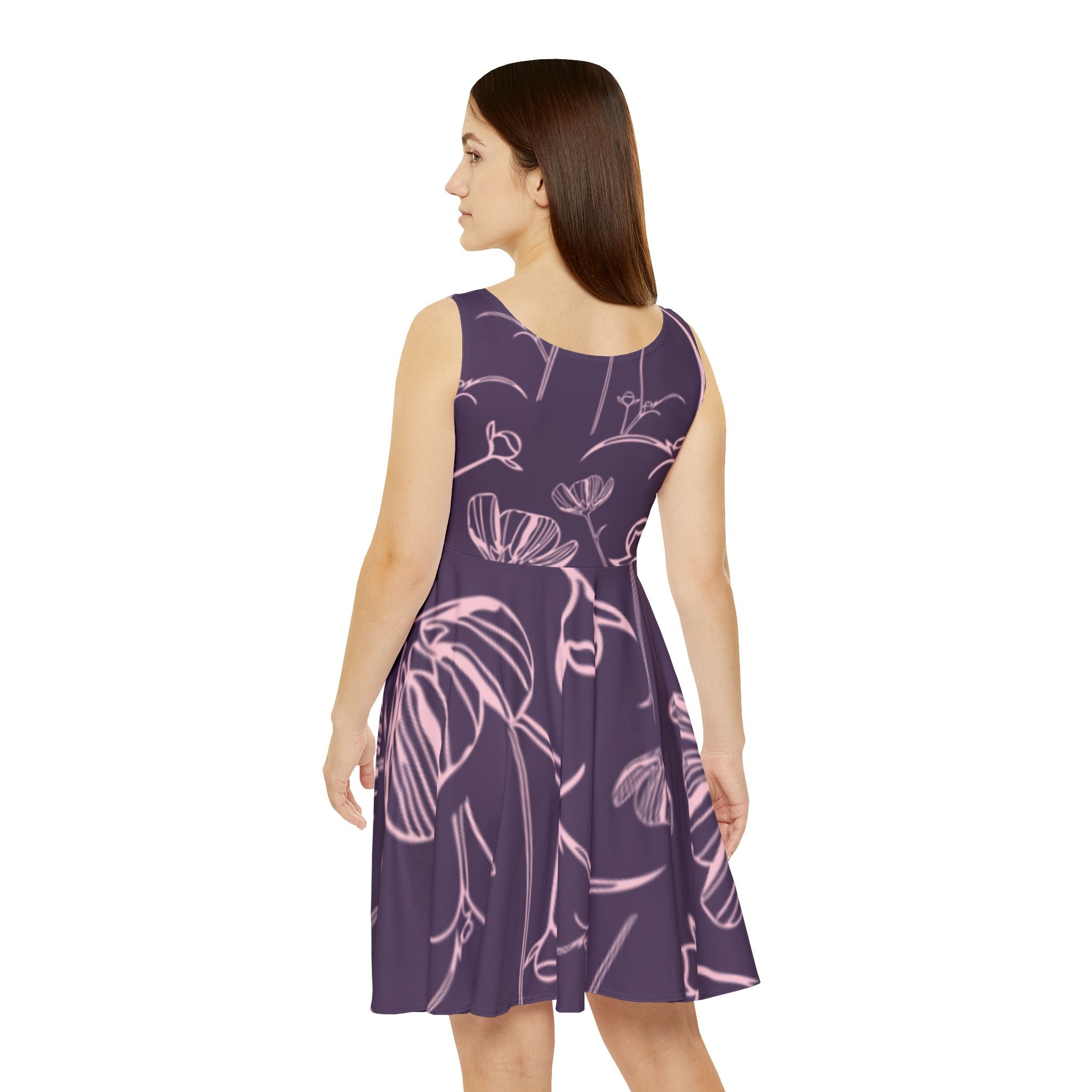Floral Sketch Skater Dress