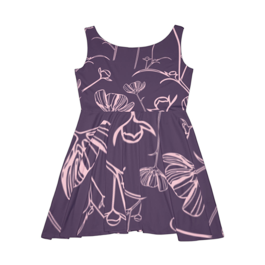 Floral Sketch Skater Dress