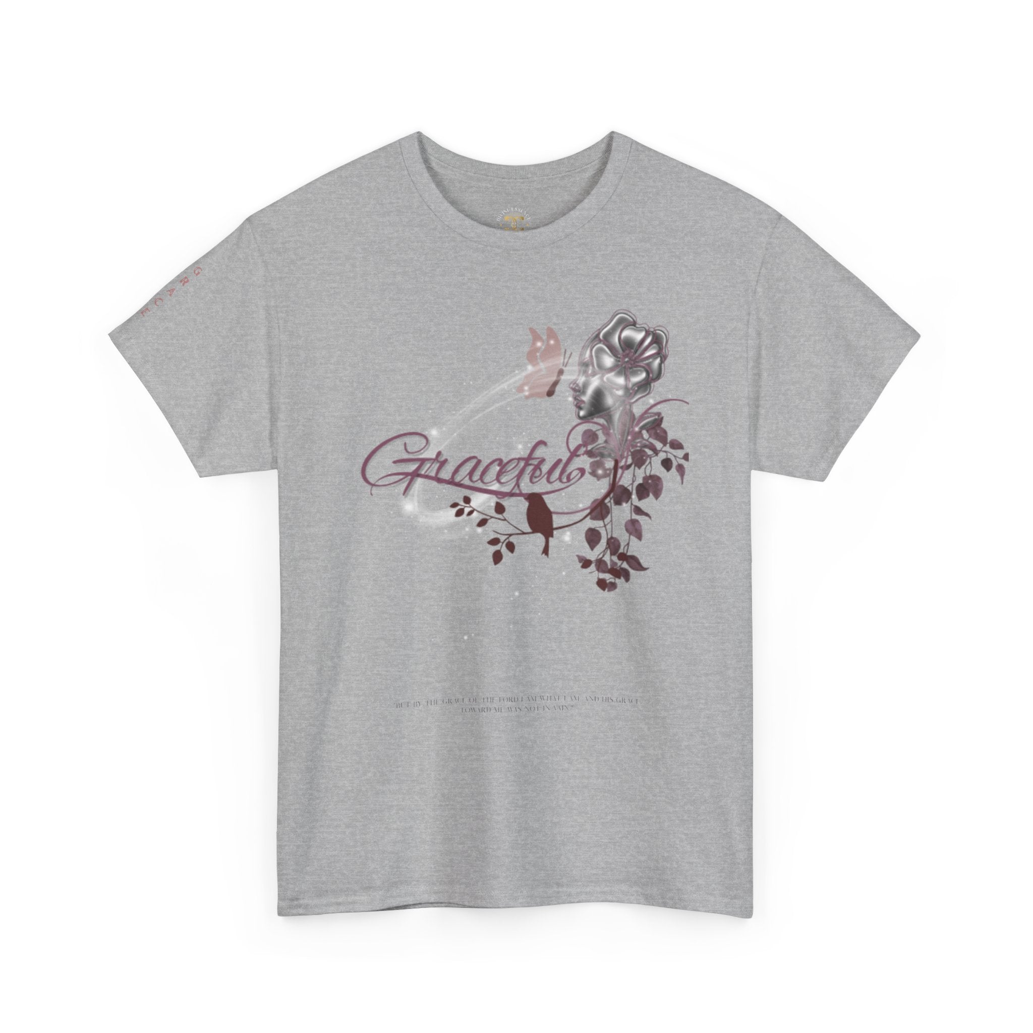 Graceful Floral Tee: 1 Corinthians 15:10