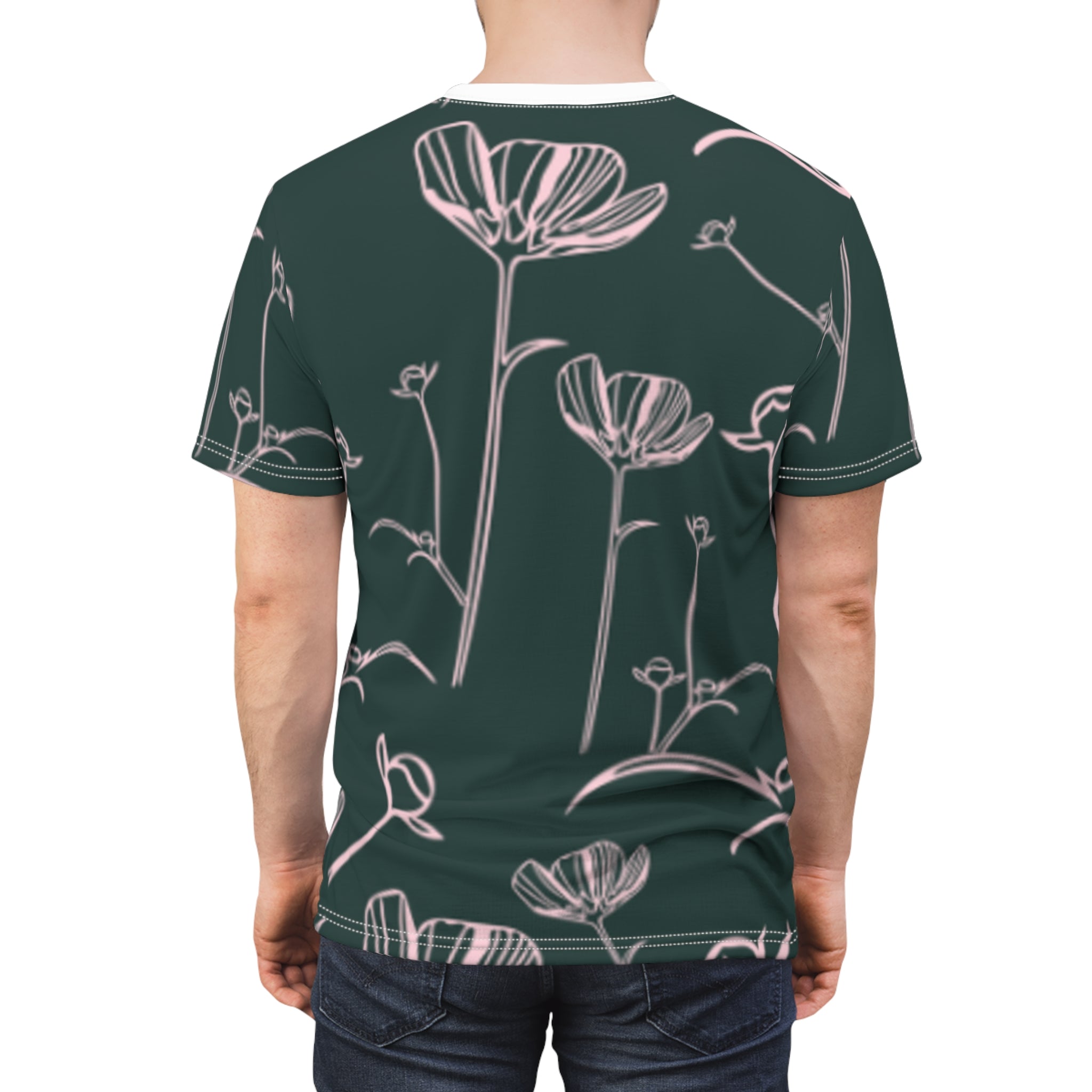 Exxenze Floral Outline All-Over Print Tee