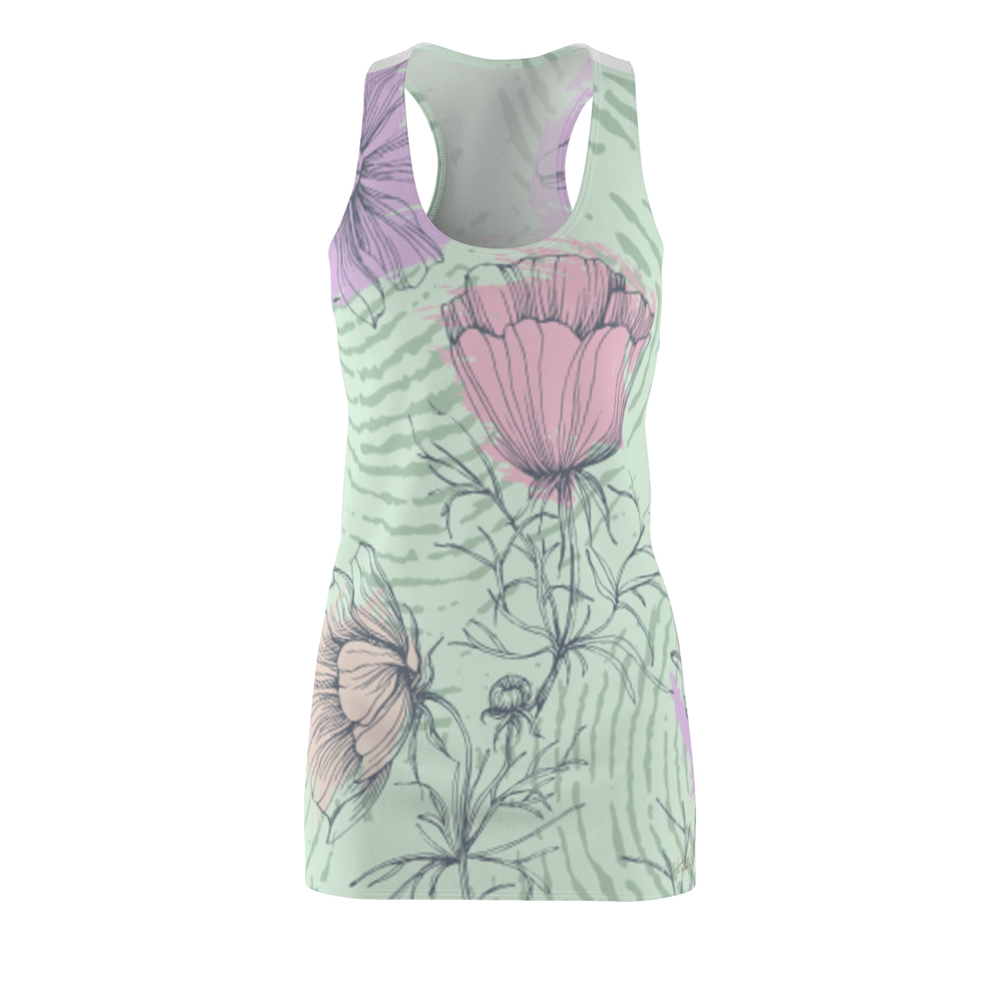 Exxenze Floral Racerback Dress — Pastel Botanical Print