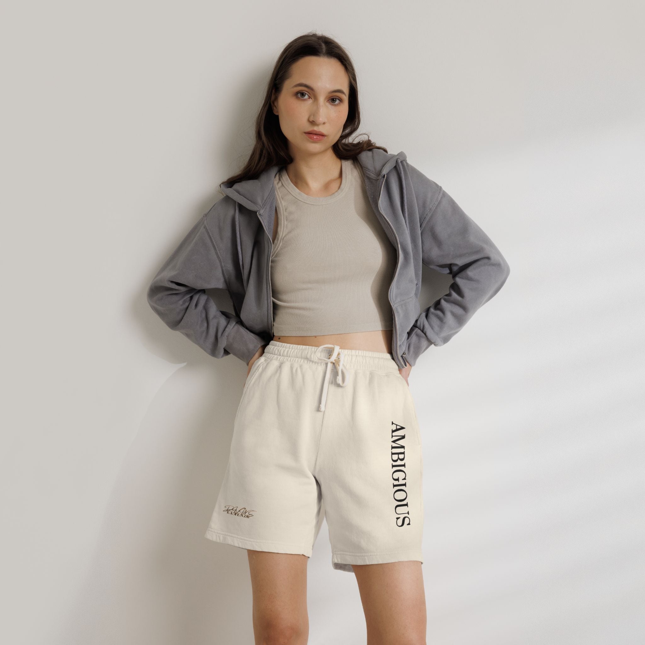 Ambiguous Vertical Script Sweat Shorts