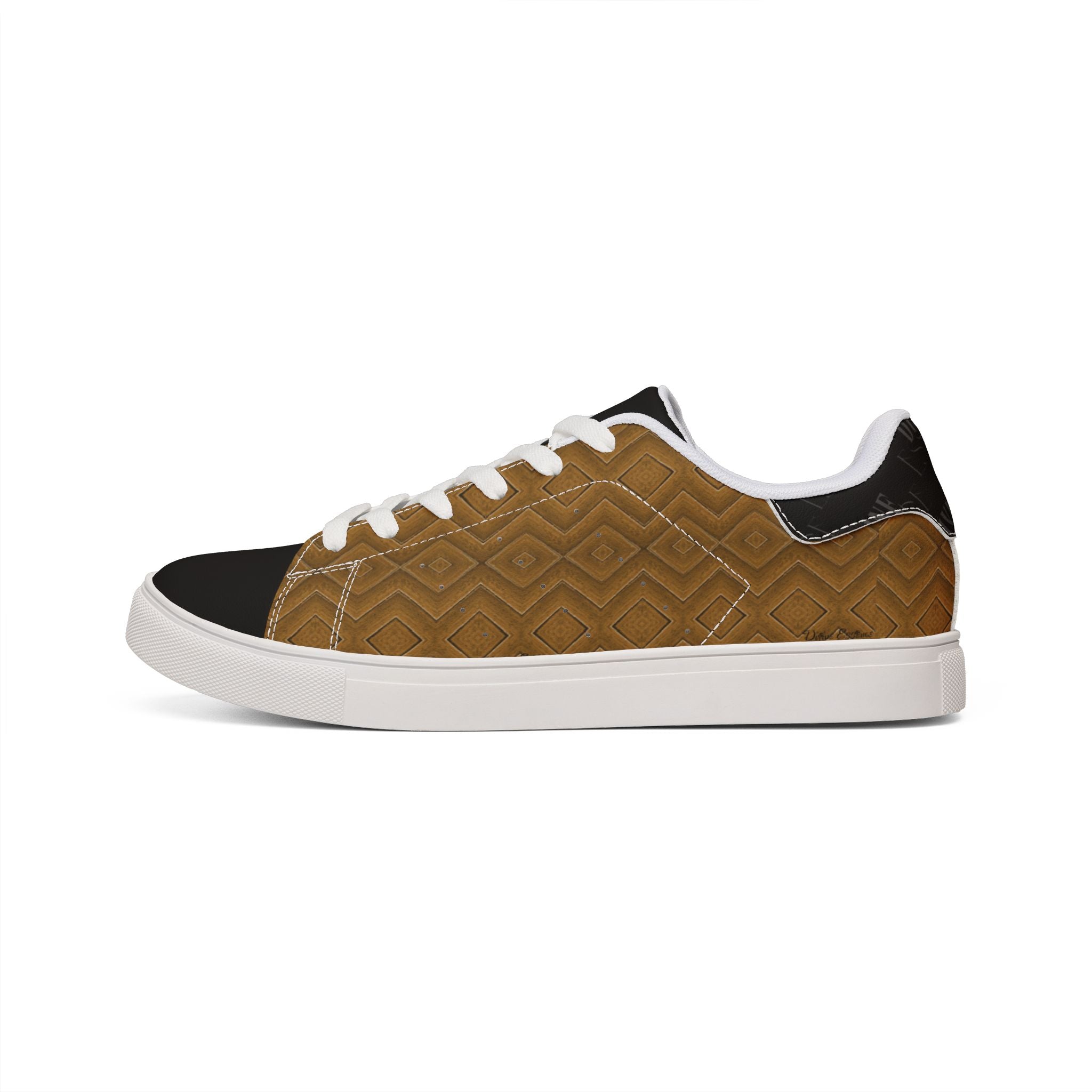 Brown Quilted Leather Low-Top Sneakers — Men’s Casual Everyday Shoes
