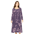 Floral Long-Sleeve Dance Dress