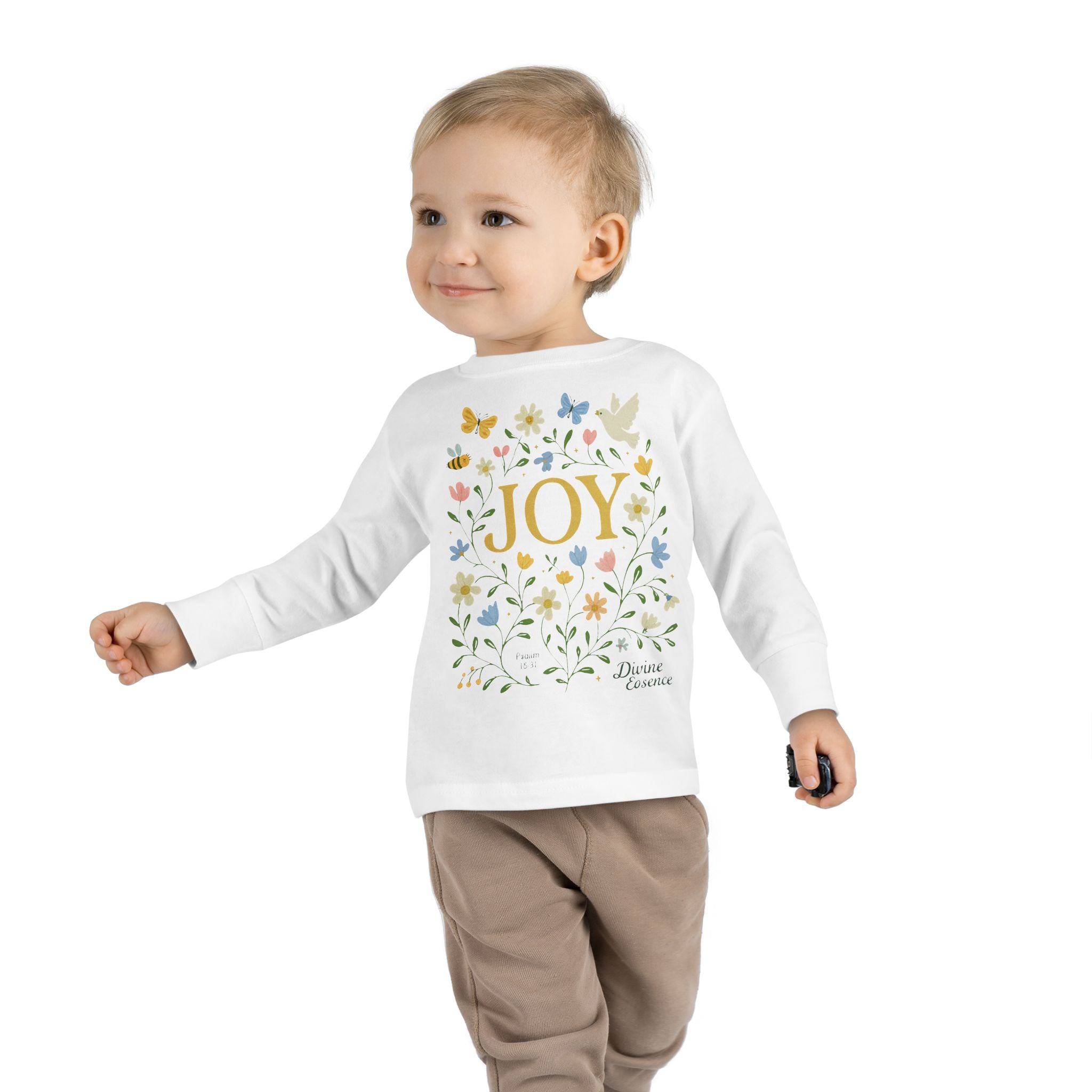 Joy Floral Toddler Long Sleeve Tee