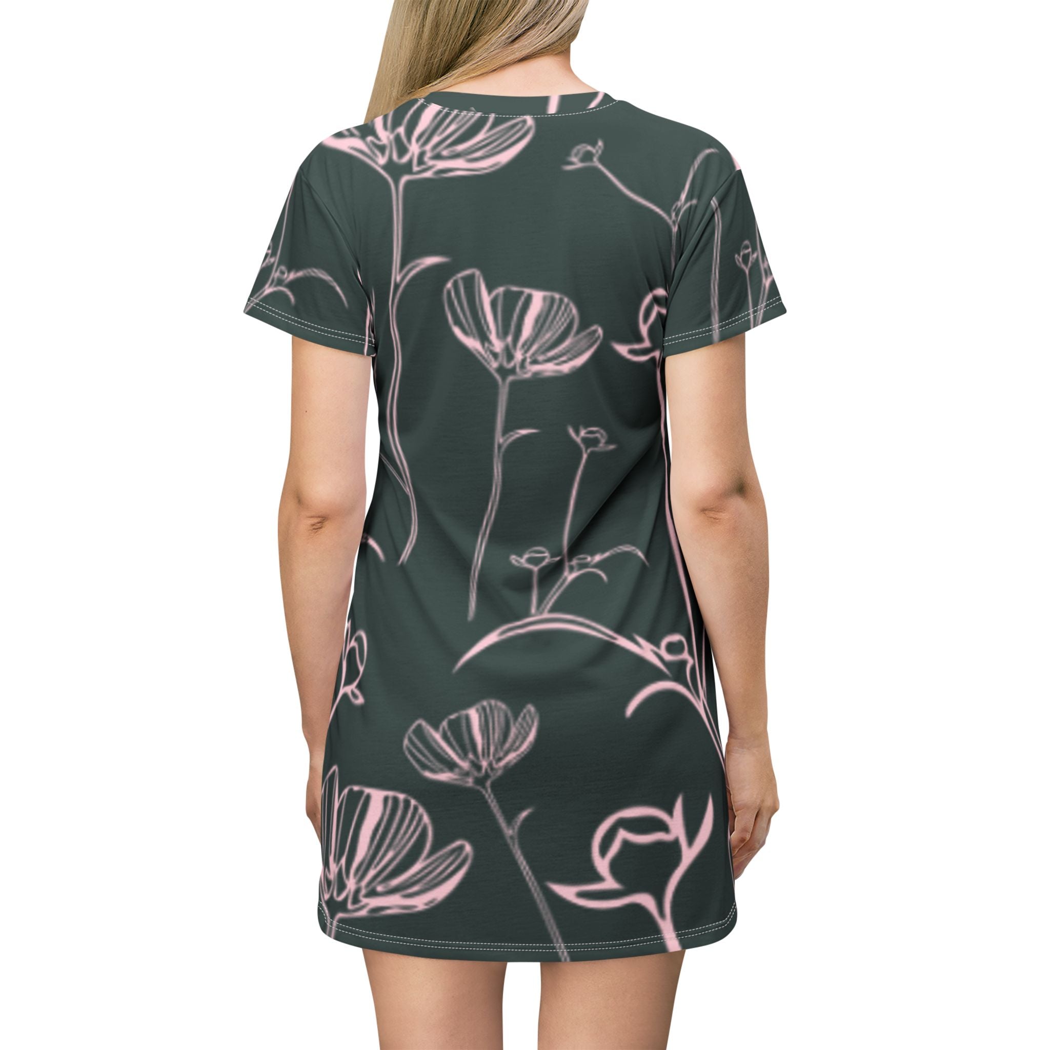 Floral Sketch T-Shirt Dress
