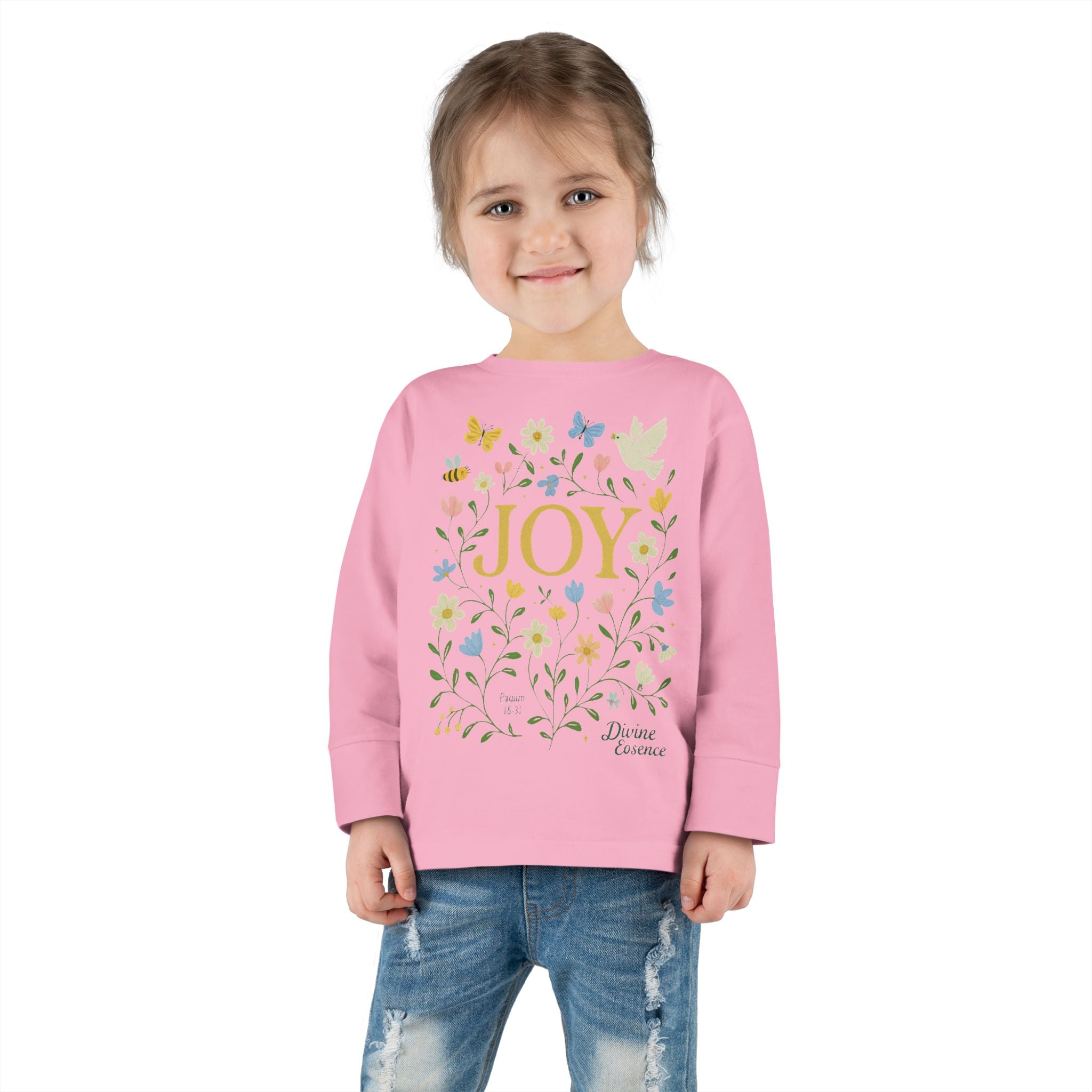 Joy Floral Toddler Long Sleeve Tee