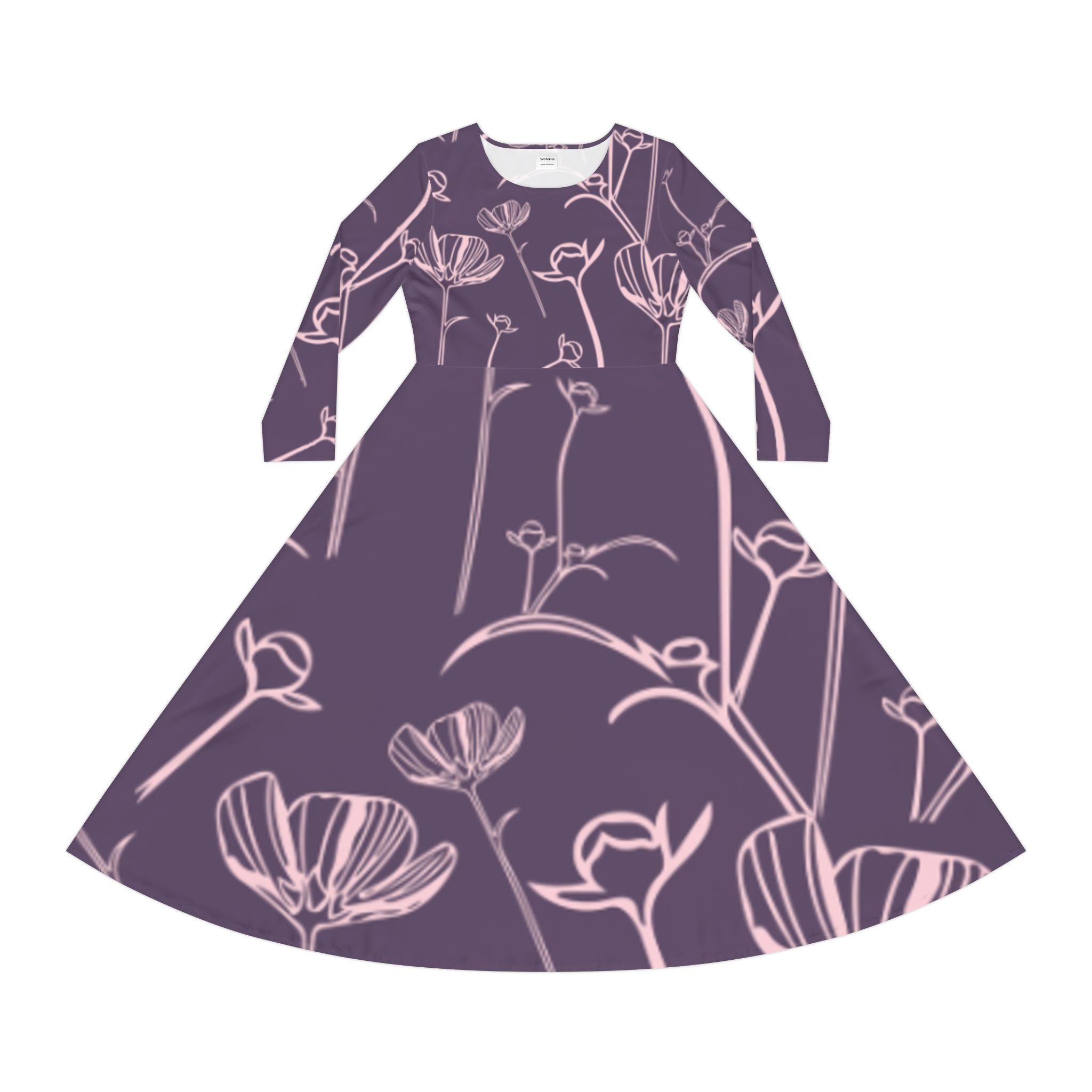 Floral Long-Sleeve Dance Dress