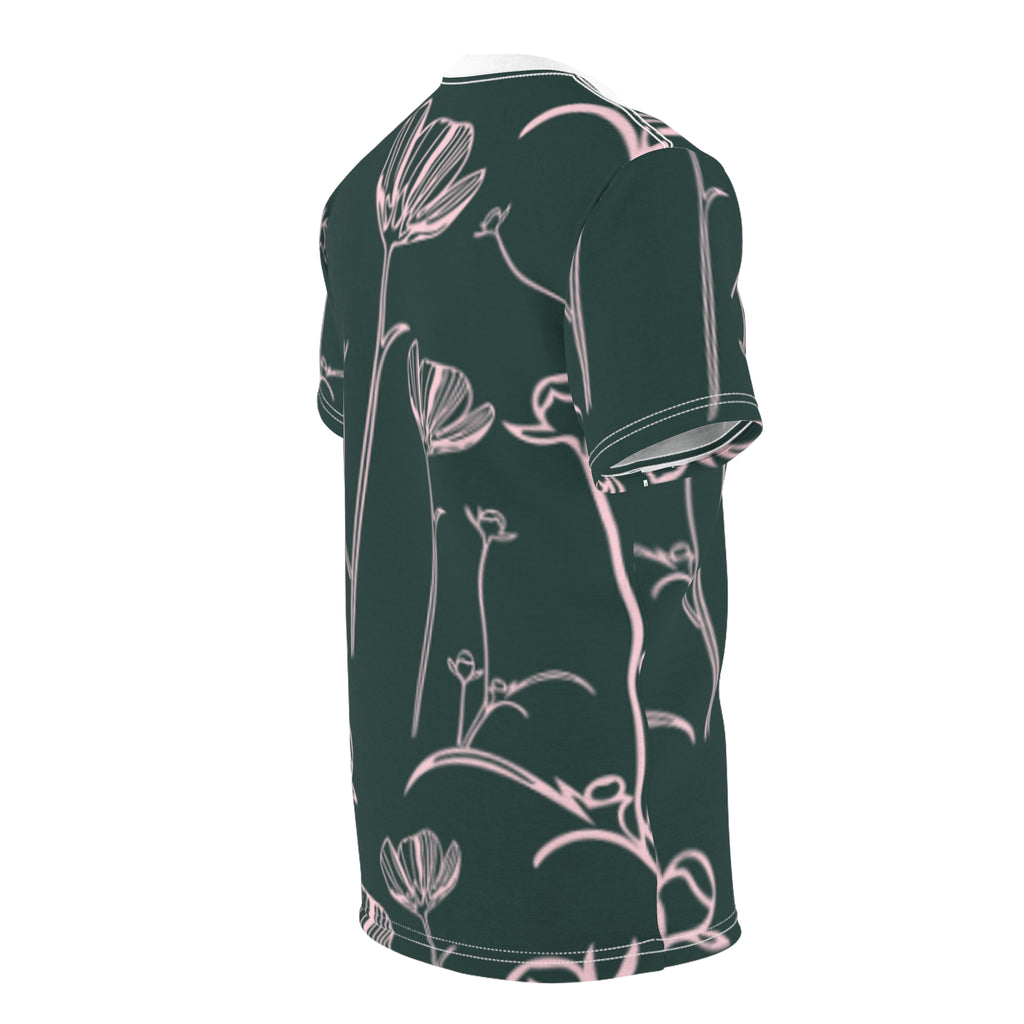 Exxenze Floral Outline All-Over Print Tee