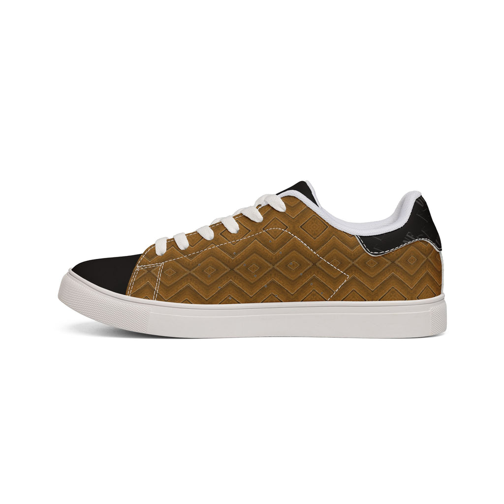Brown Quilted Leather Low-Top Sneakers — Men’s Casual Everyday Shoes