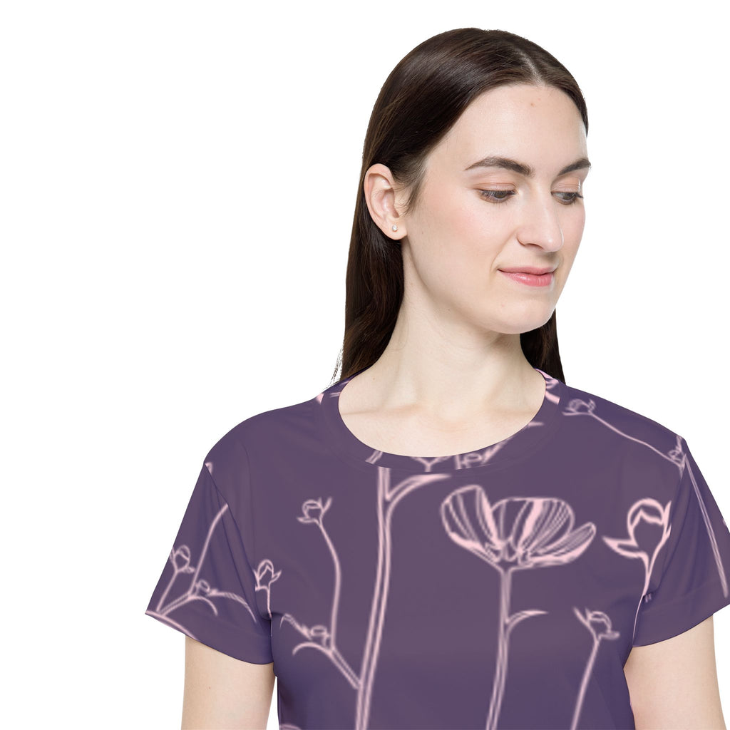 Purple Floral Women’s Sports Jersey