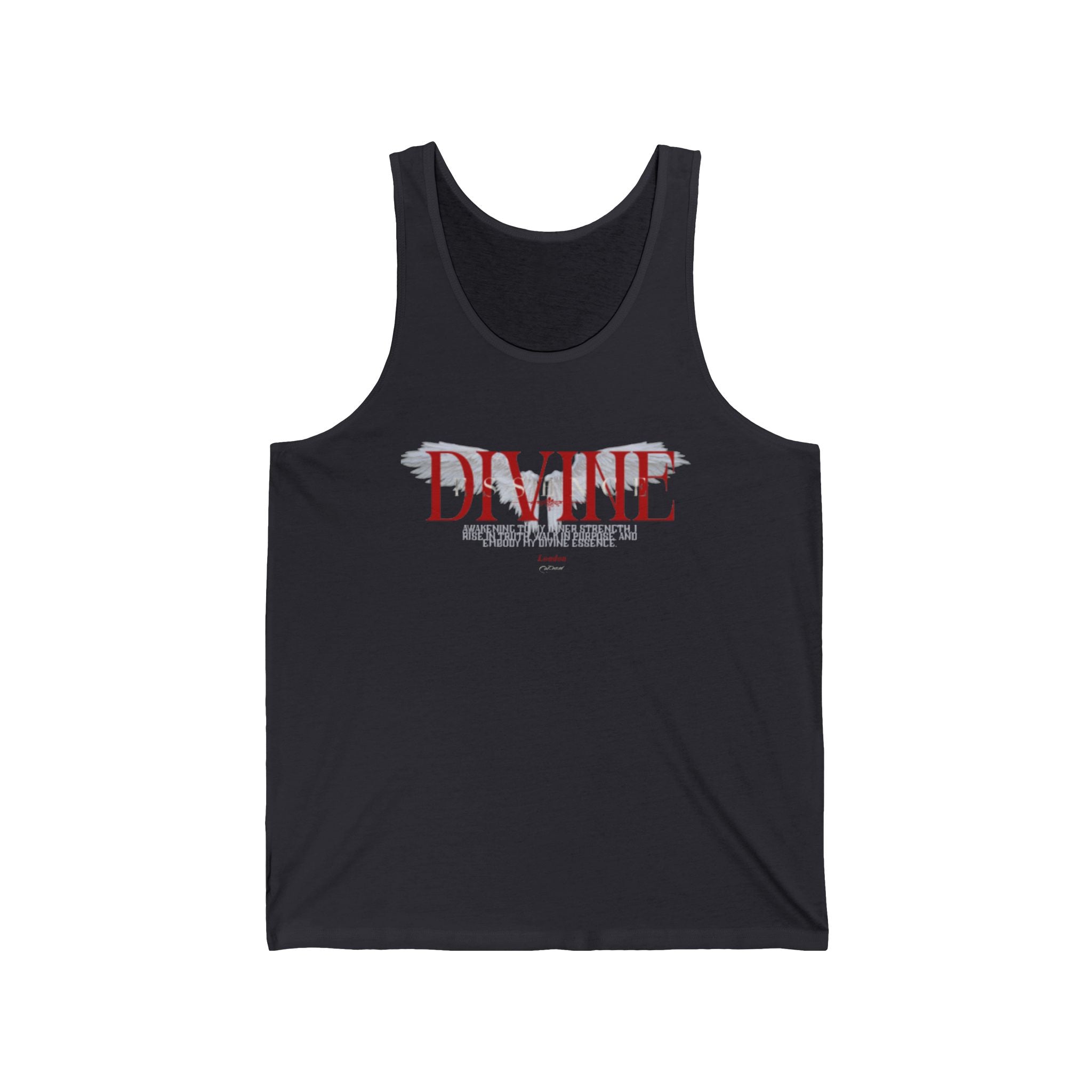 Divine Floral Tank Top — Feminine 'DIVINE' Graphic Jersey Tank