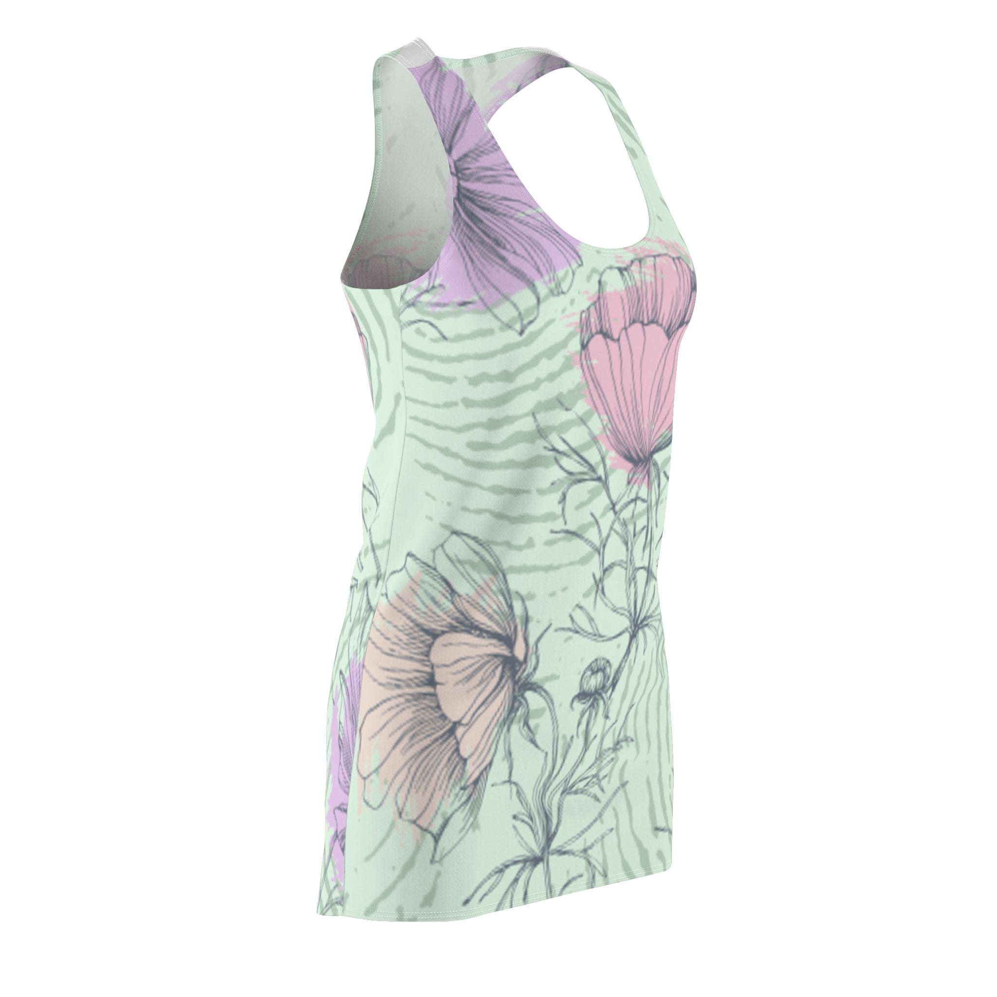 Exxenze Floral Racerback Dress — Pastel Botanical Print