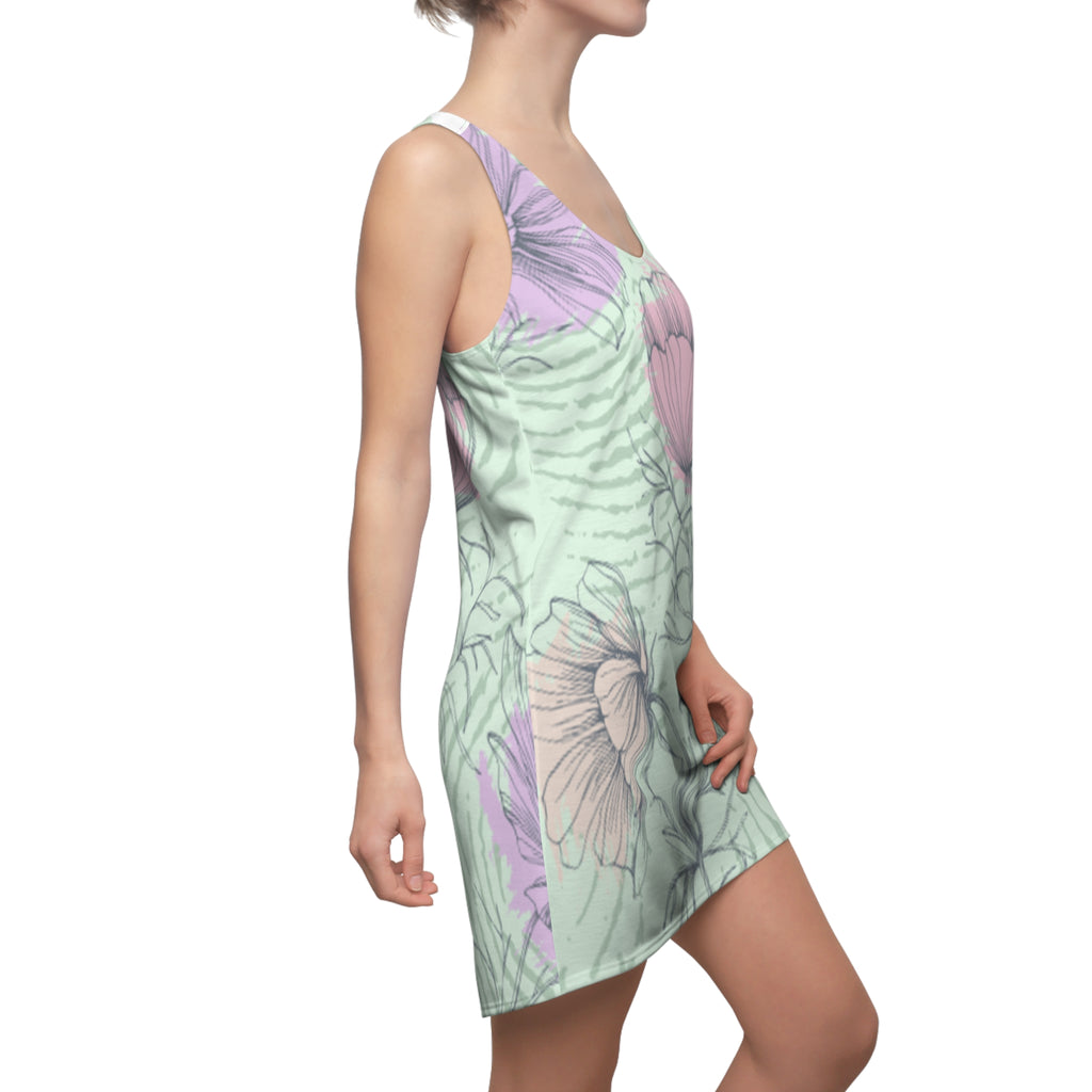 Exxenze Floral Racerback Dress — Pastel Botanical Print