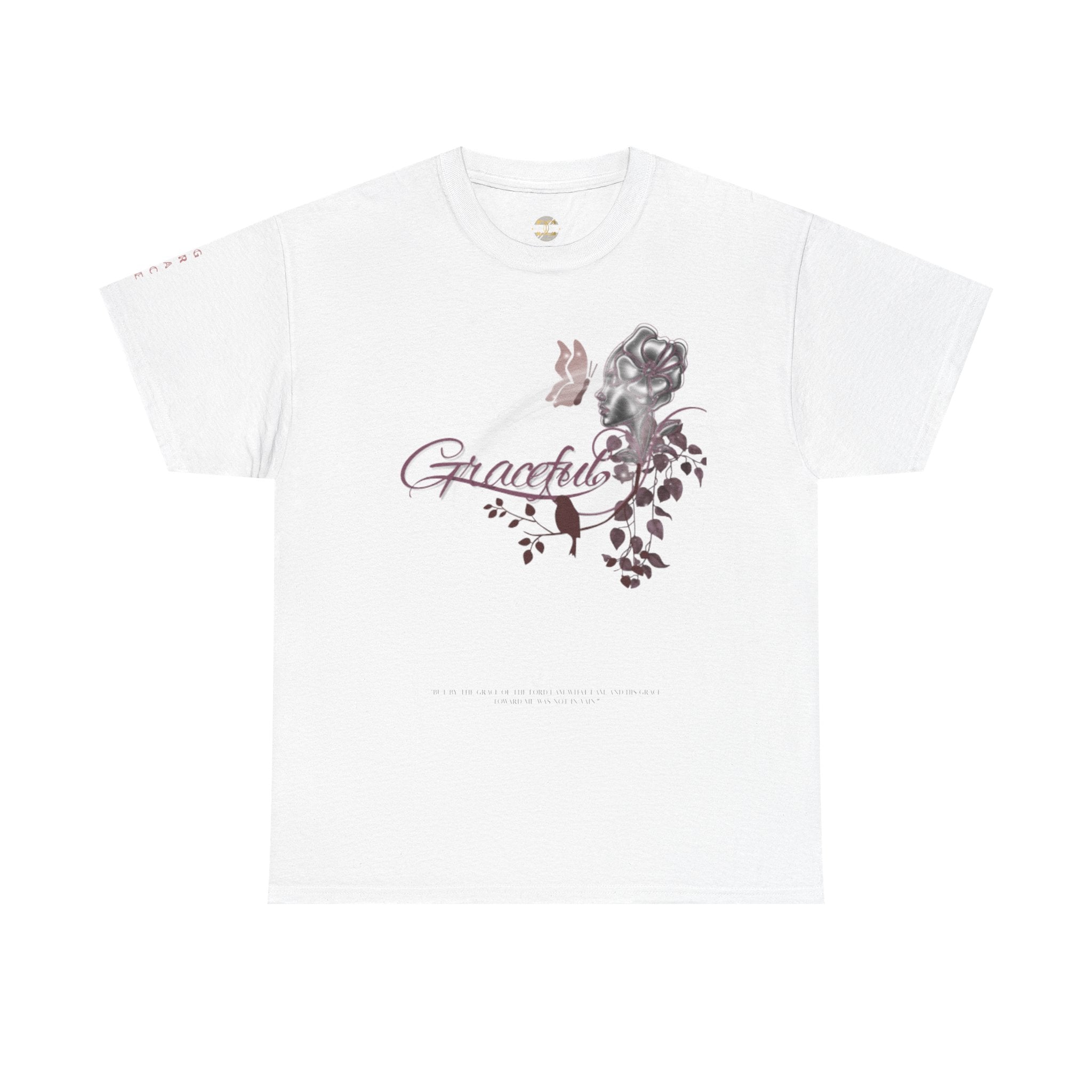 Graceful Floral Tee: 1 Corinthians 15:10