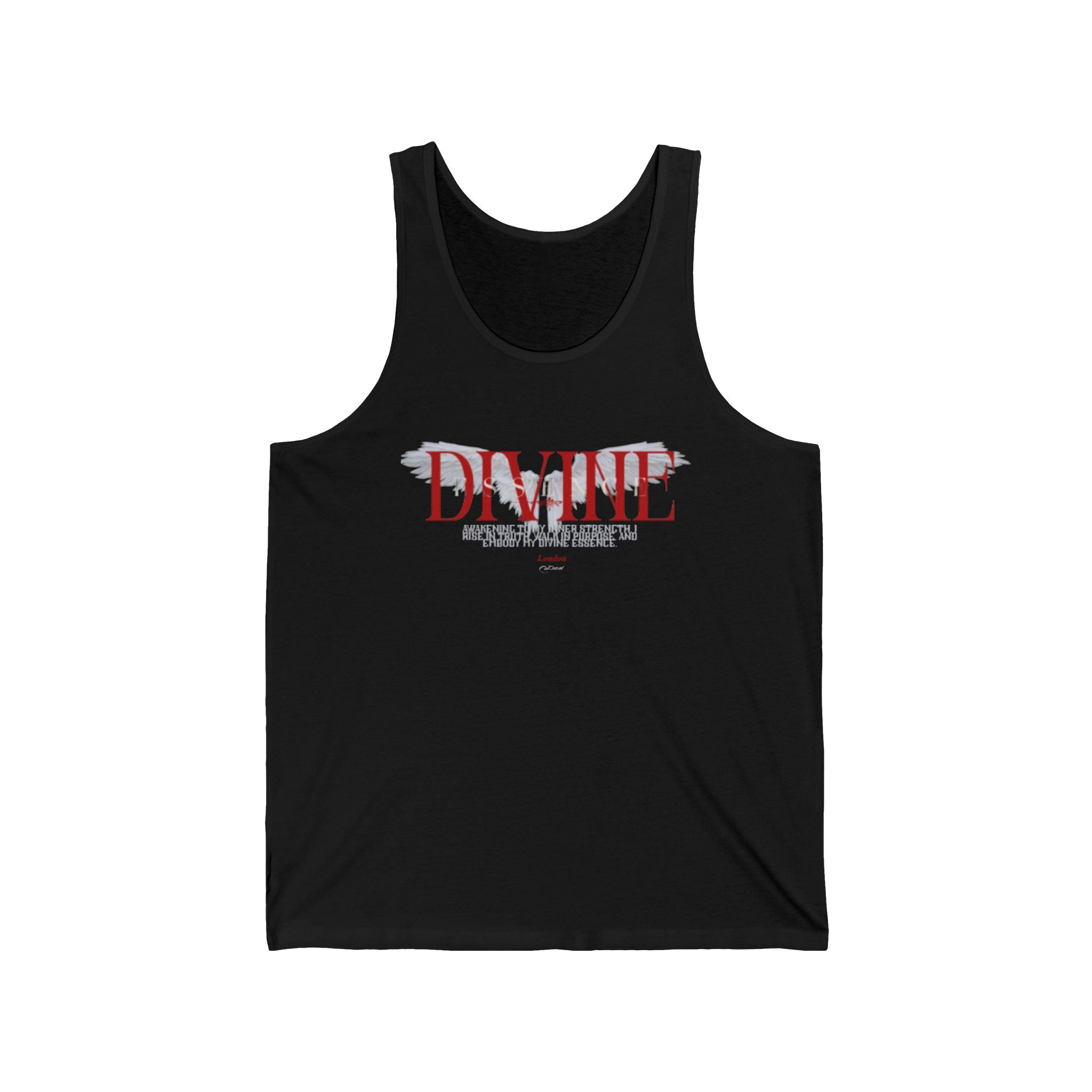 Divine Floral Tank Top — Feminine 'DIVINE' Graphic Jersey Tank