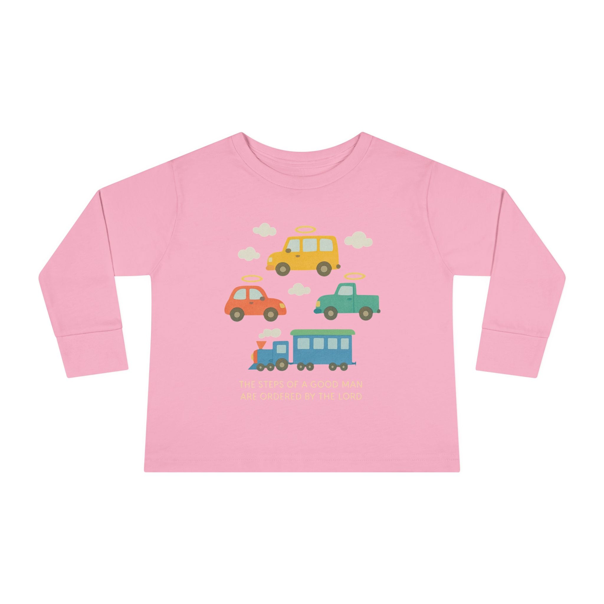 Cute Cartoon Vehicles Train & Cars Toddler Long Sleeve Tee