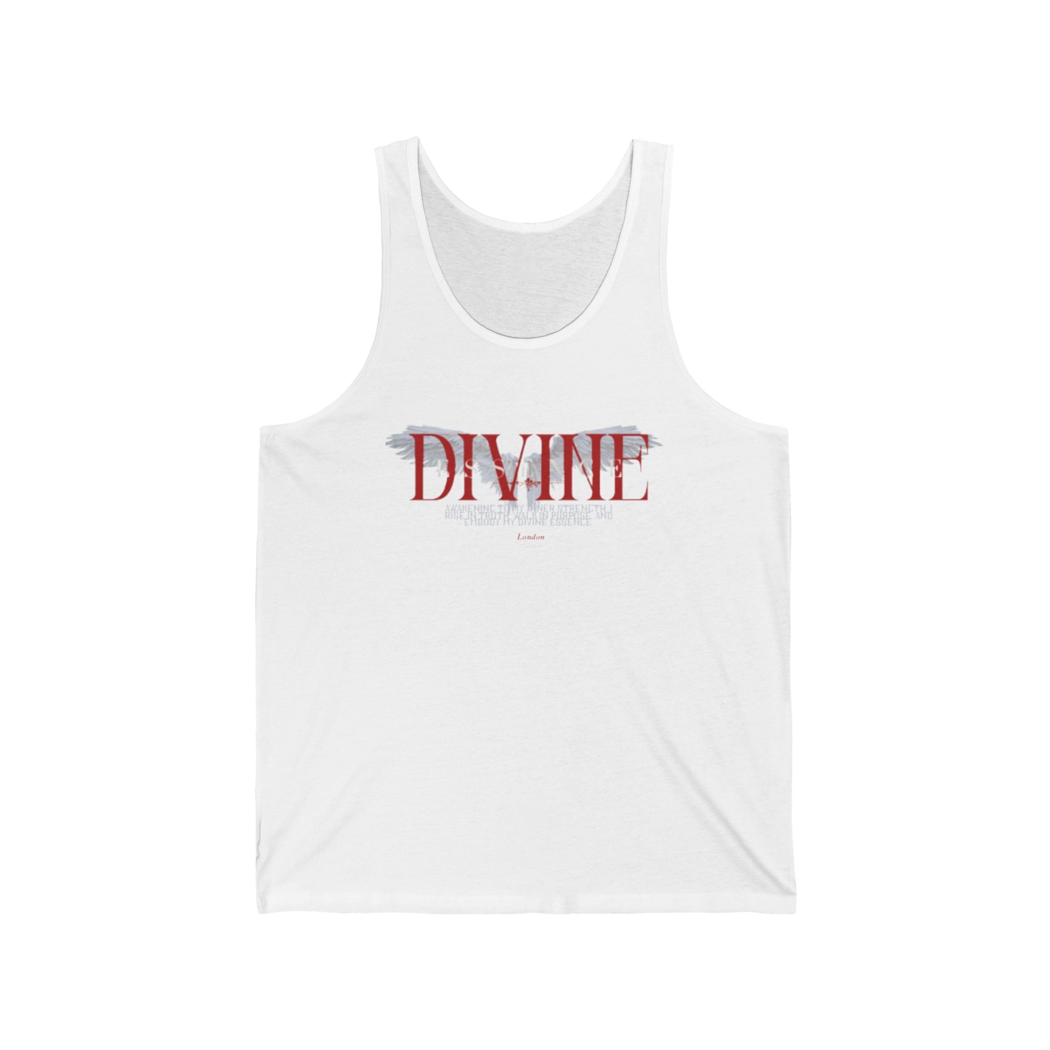 Divine Floral Tank Top — Feminine 'DIVINE' Graphic Jersey Tank
