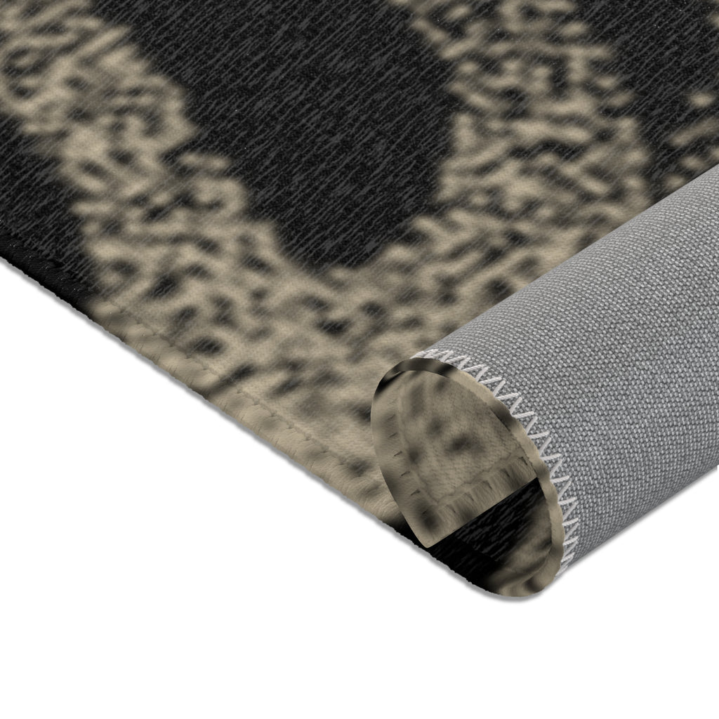 Chenille Neutral Black & Taupe Modern Accent Rug