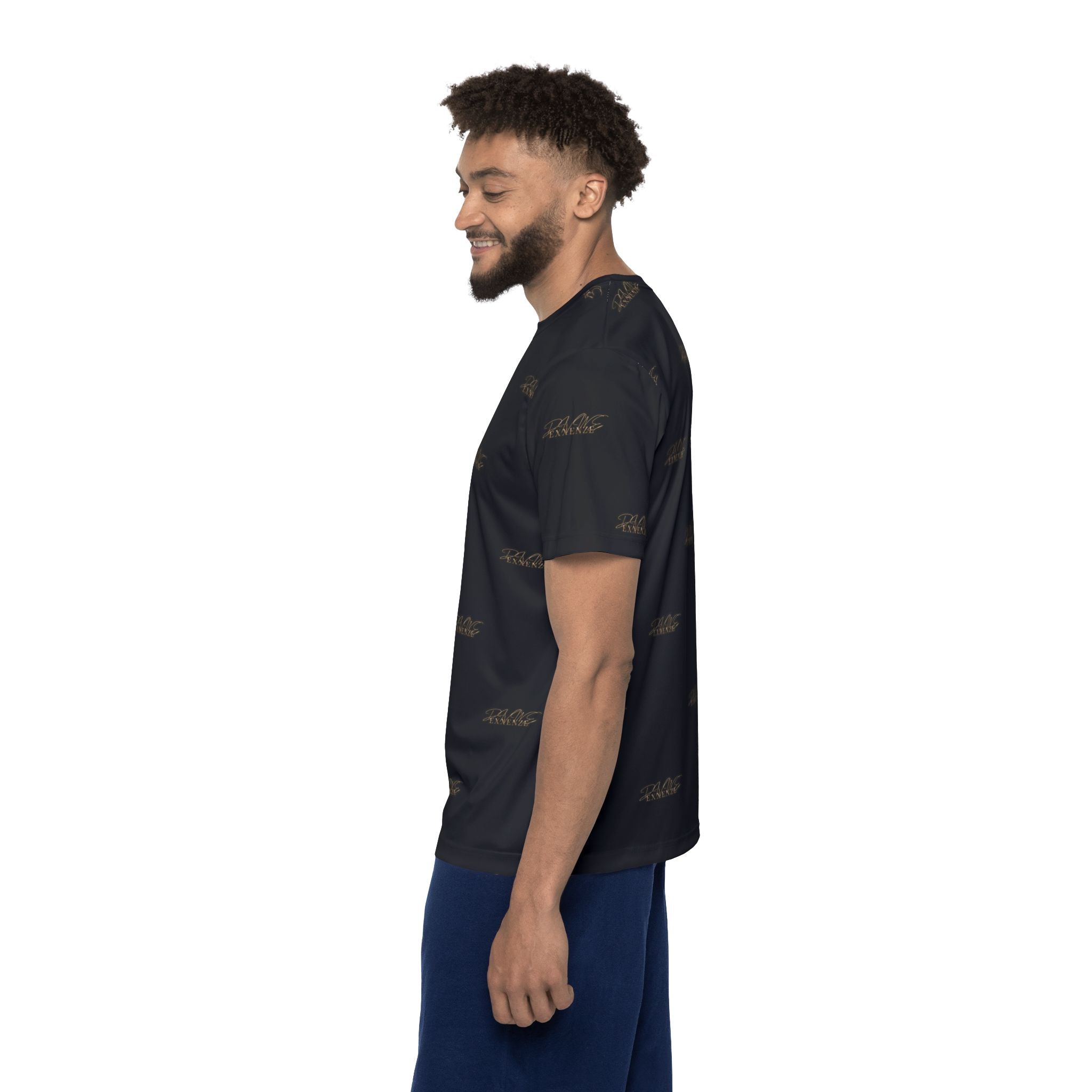 Men's Black Gold Exxenze Logo All-Over Print