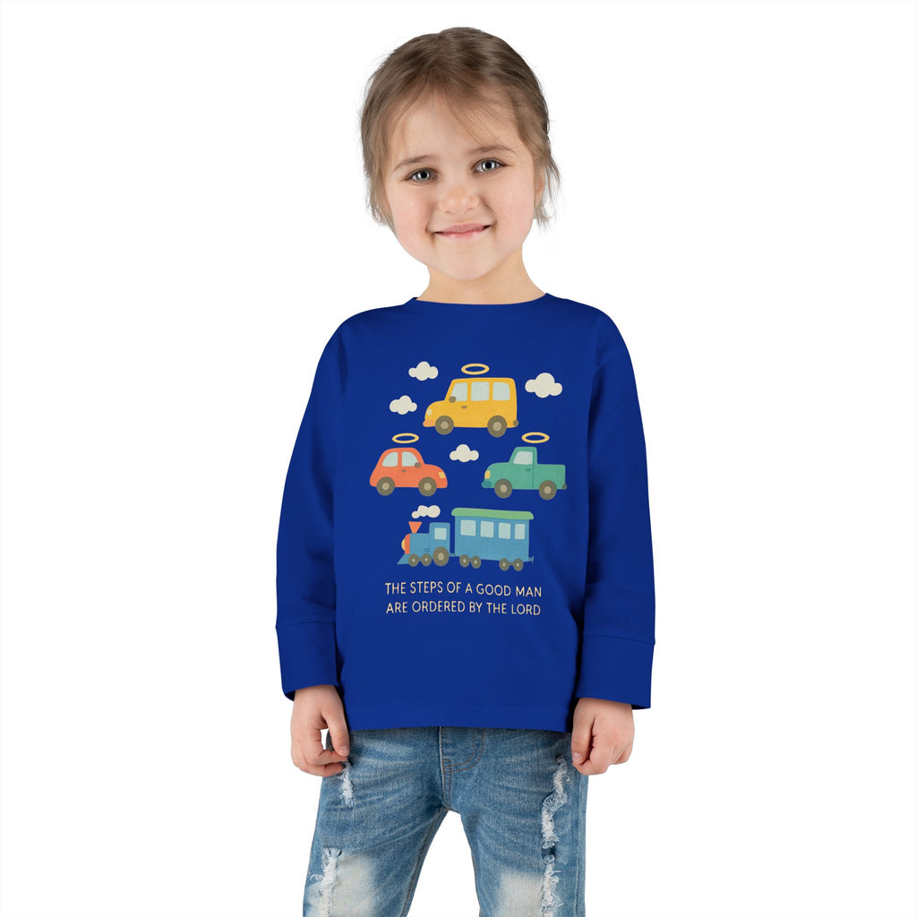 Cute Cartoon Vehicles Train & Cars Toddler Long Sleeve Tee