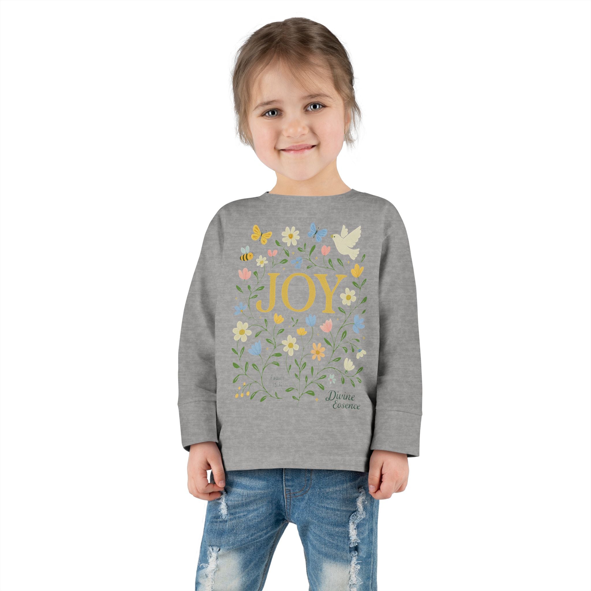 Joy Floral Toddler Long Sleeve Tee