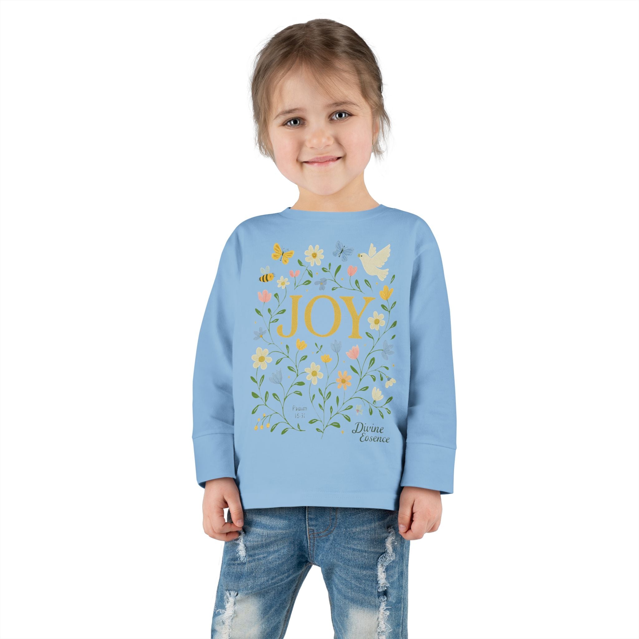 Joy Floral Toddler Long Sleeve Tee