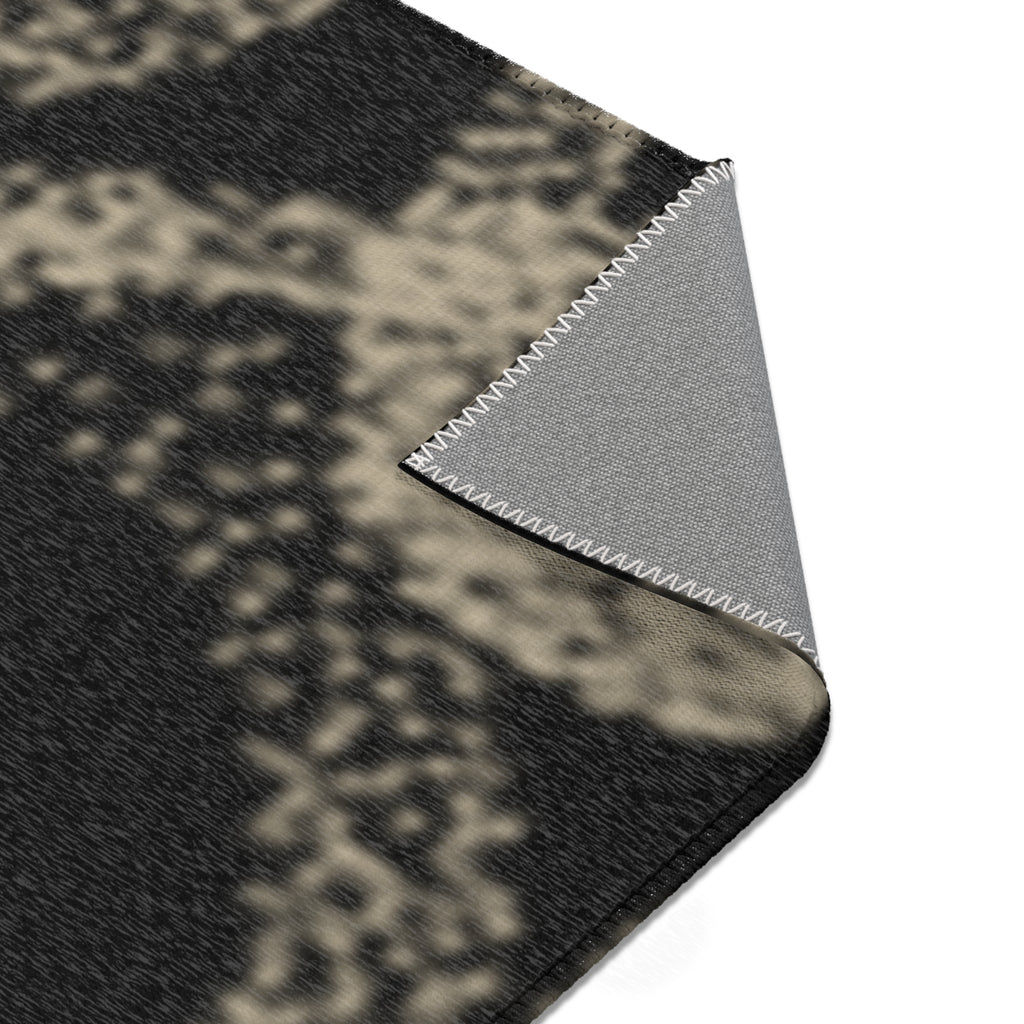 Chenille Neutral Black & Taupe Modern Accent Rug