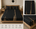Abstract Black & Tan Stripe Twin Flat Sheet