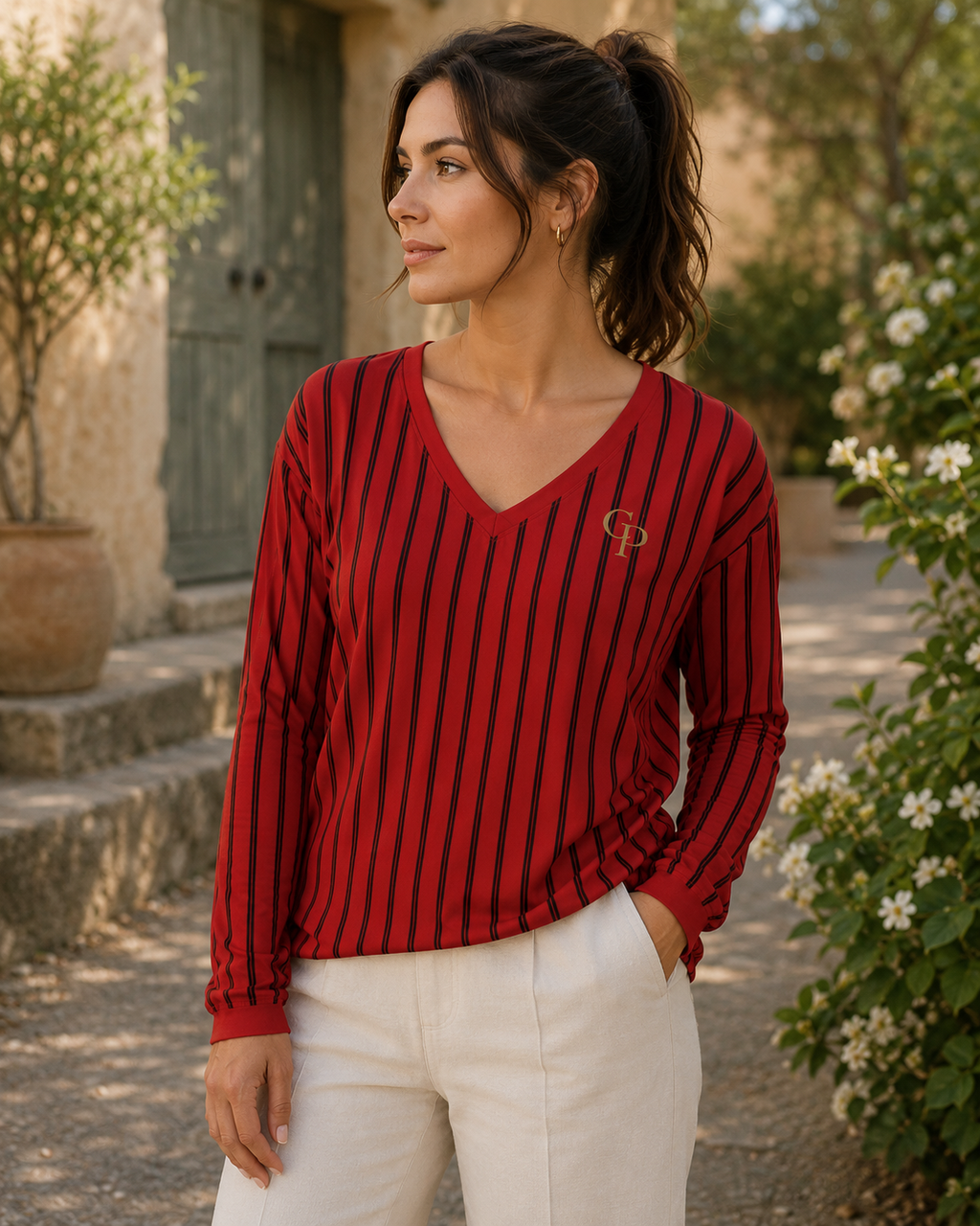 Scarlet Edge™ V-Neck Long Sleeve Top