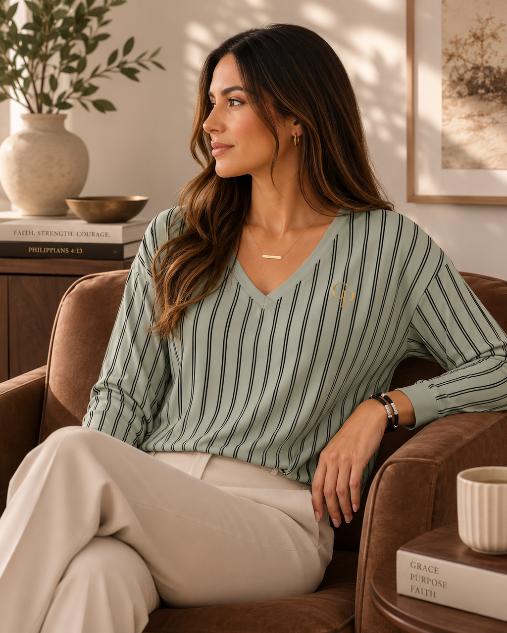 Evergreen Horizon™ V-Neck Long Sleeve Top