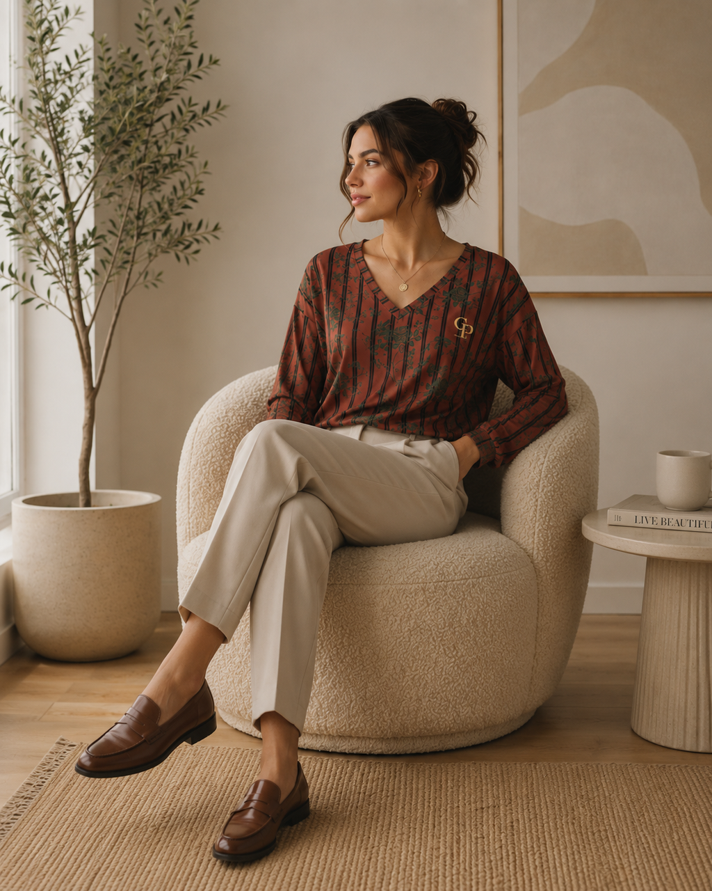 Autumn Horizon™ V-Neck Long Sleeve Shirt