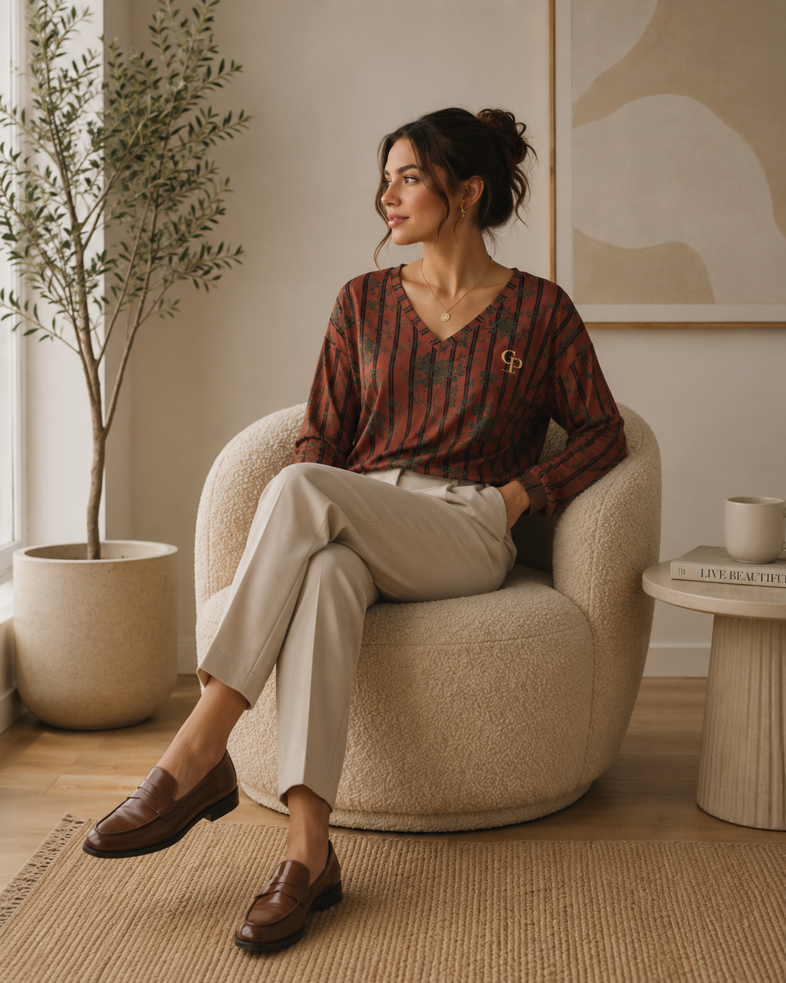 Autumn Horizon™ V-Neck Long Sleeve Shirt