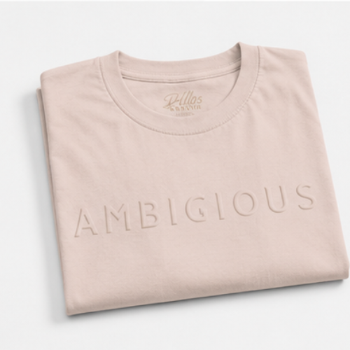 Ambitious Embossed T‑Shirt — Minimalist Motivational Tee