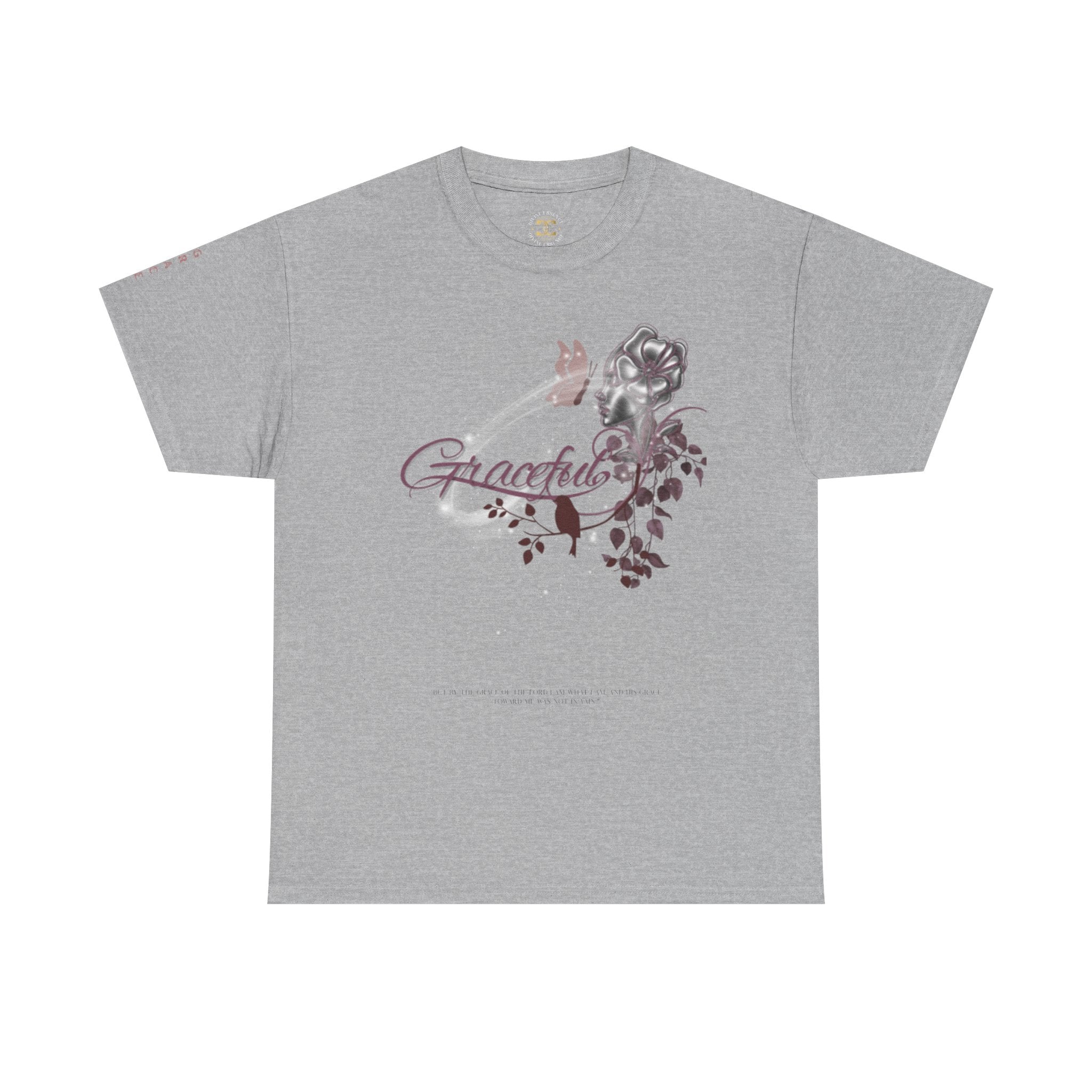 Graceful Floral Tee: 1 Corinthians 15:10