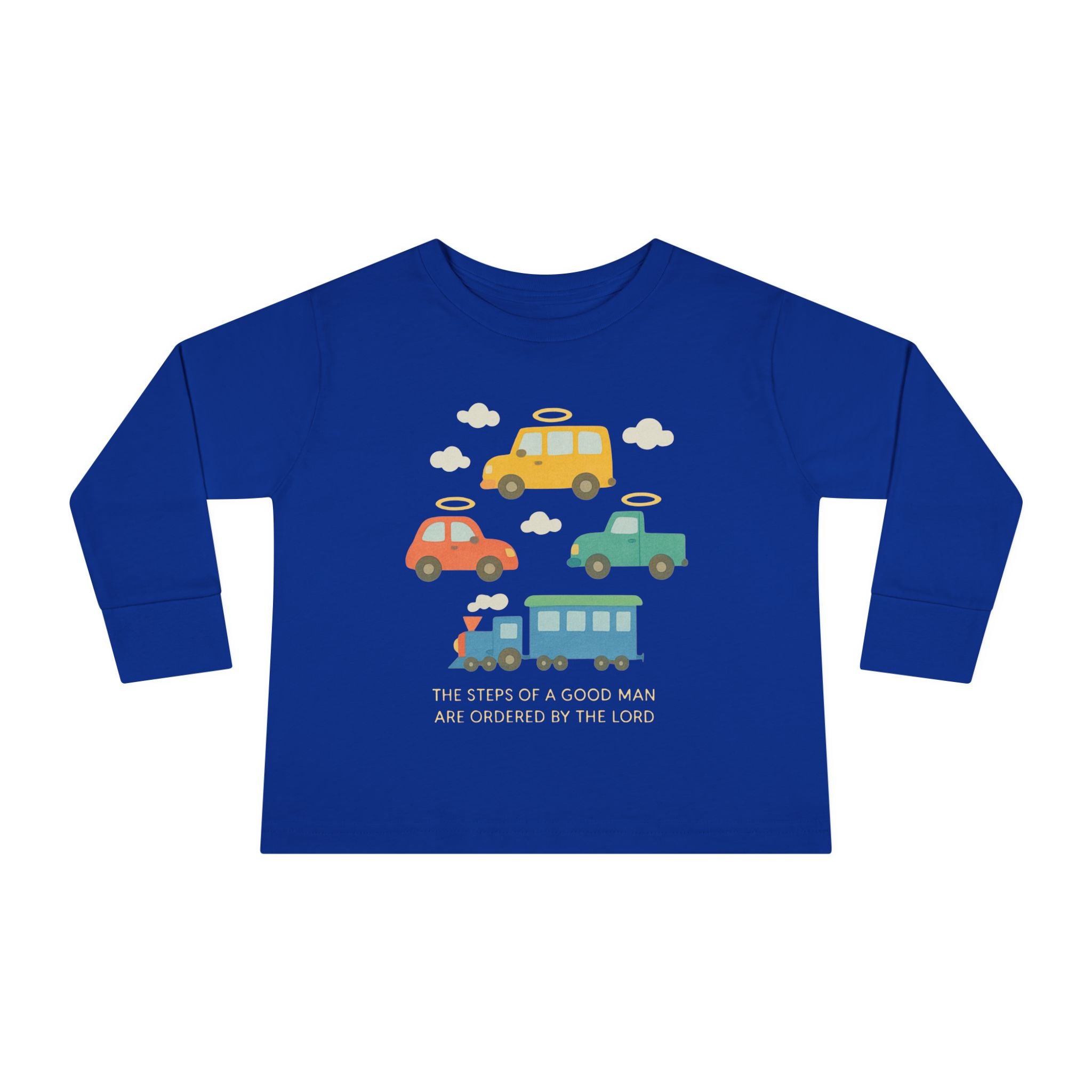 Cute Cartoon Vehicles Train & Cars Toddler Long Sleeve Tee