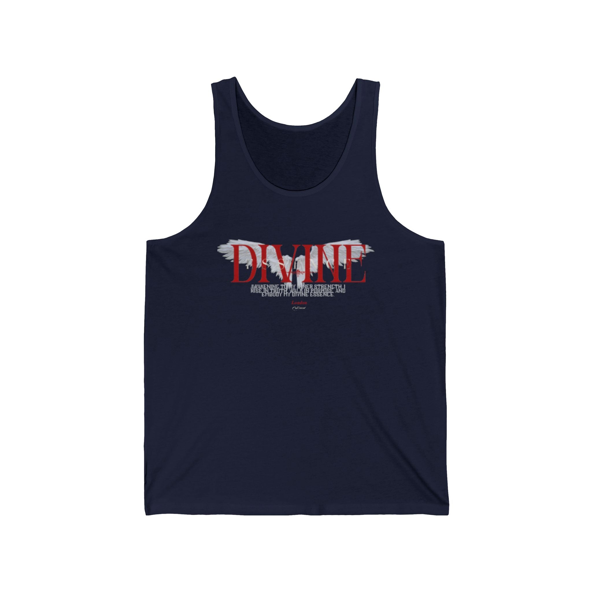 Divine Floral Tank Top — Feminine 'DIVINE' Graphic Jersey Tank