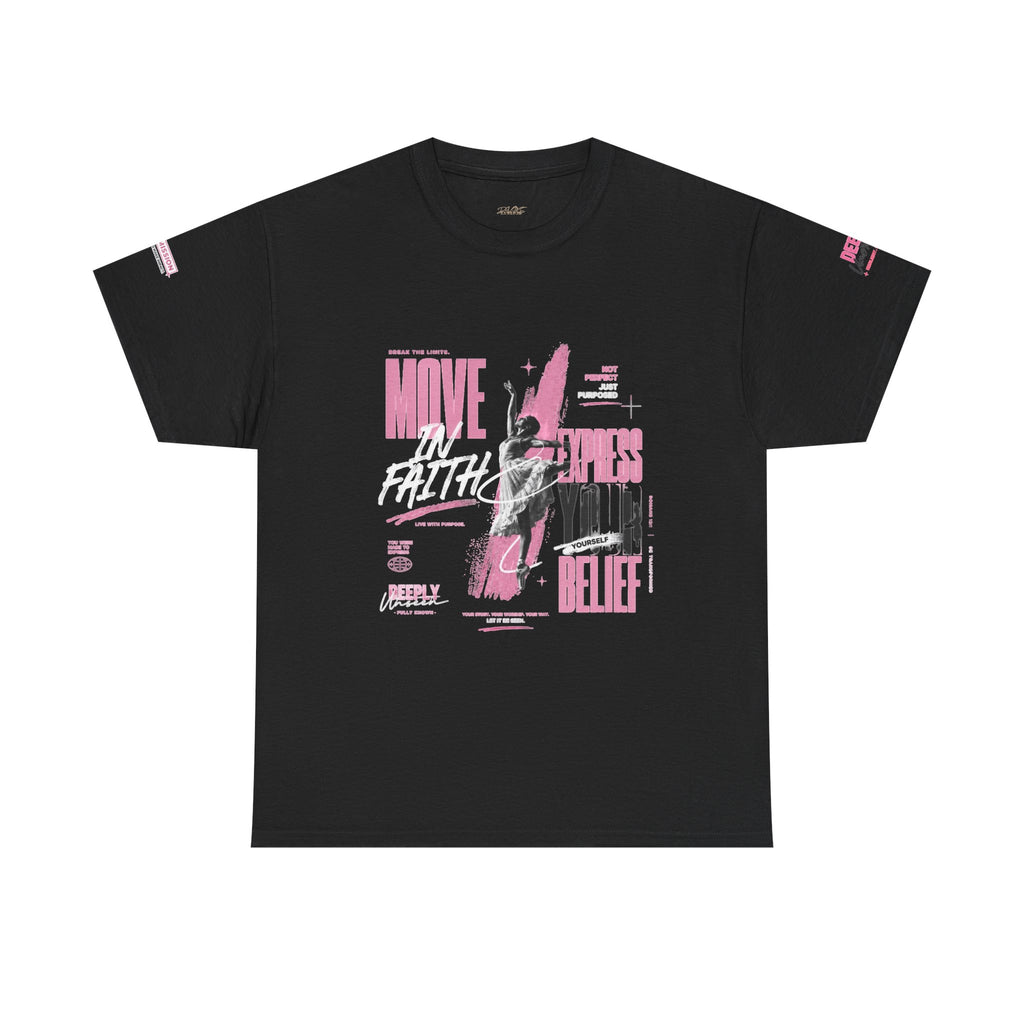 God Power Move in Faith™ Graphic T-Shirt, Unisex Crew Neck Short Sleeve 100% Cotton Tee, Black