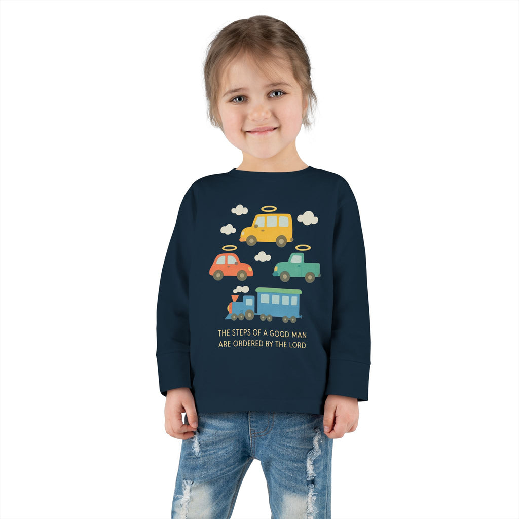Cute Cartoon Vehicles Train & Cars Toddler Long Sleeve Tee